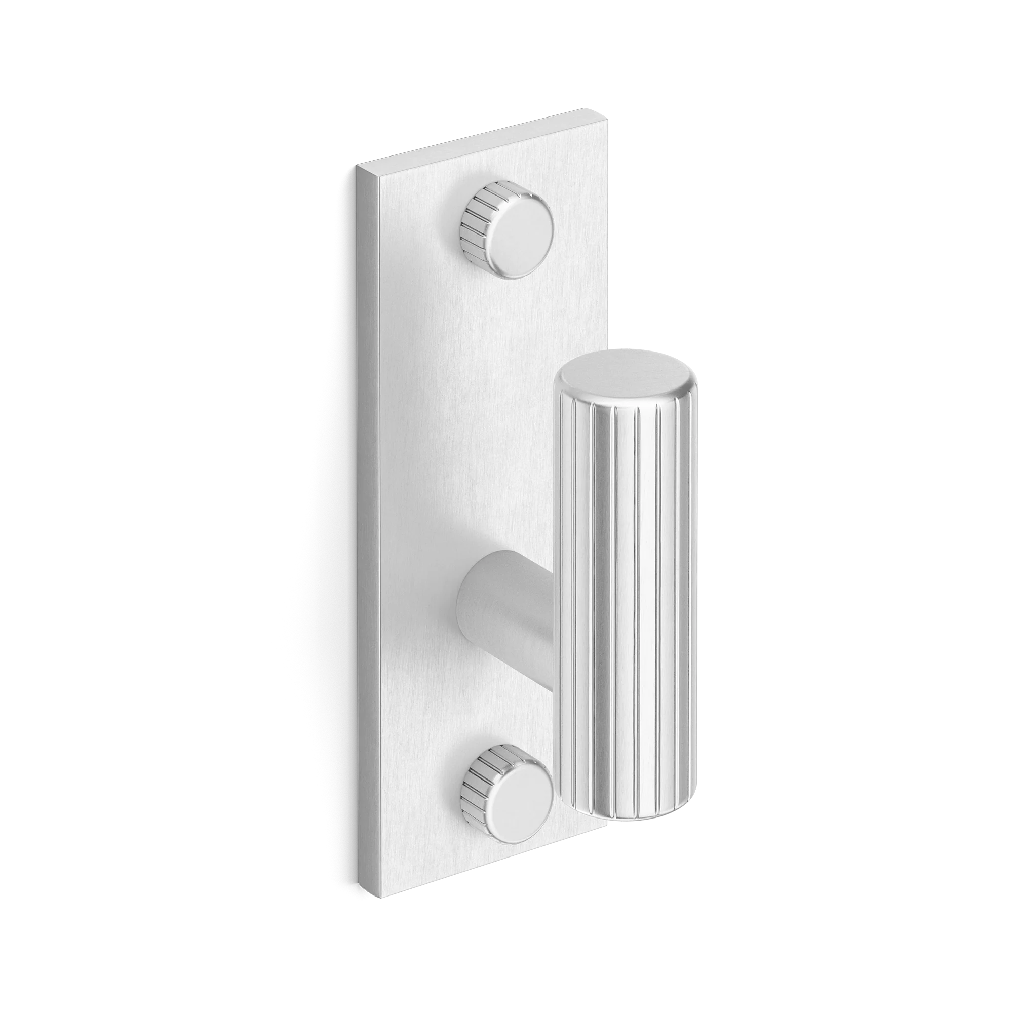 Armac Martin MIX Straight Knurled Single Vertical Wall Hook in 84mm / Satin Chrome Plate