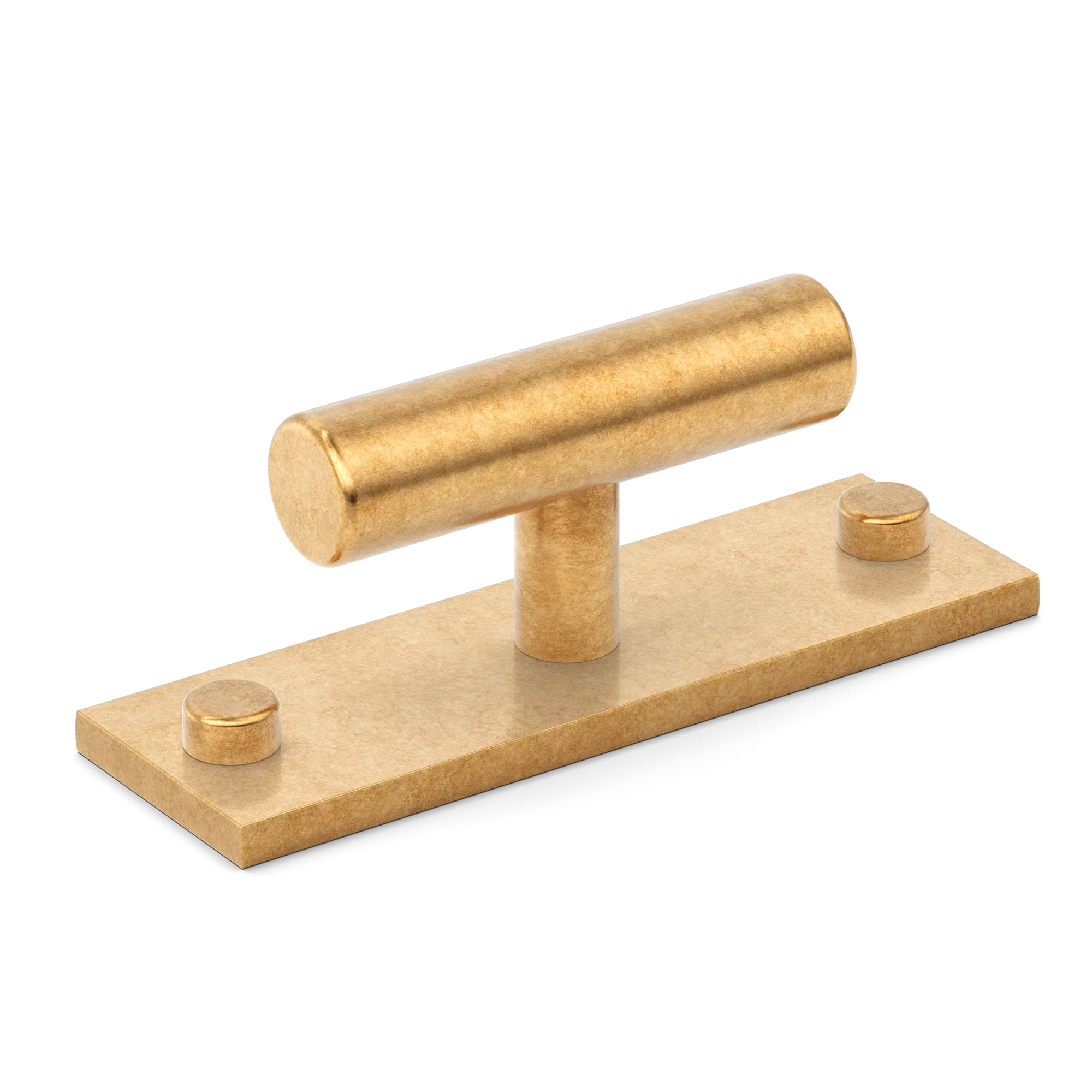 Armac Martin MIX Plain T-bar Handle & Backplate in 65mm / Burnished Brass