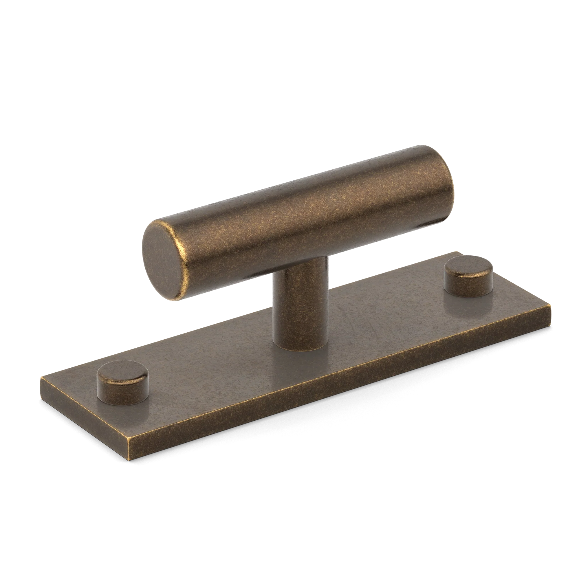 Armac Martin MIX Plain T-bar Handle & Backplate in 65mm / Dark Aged Brass