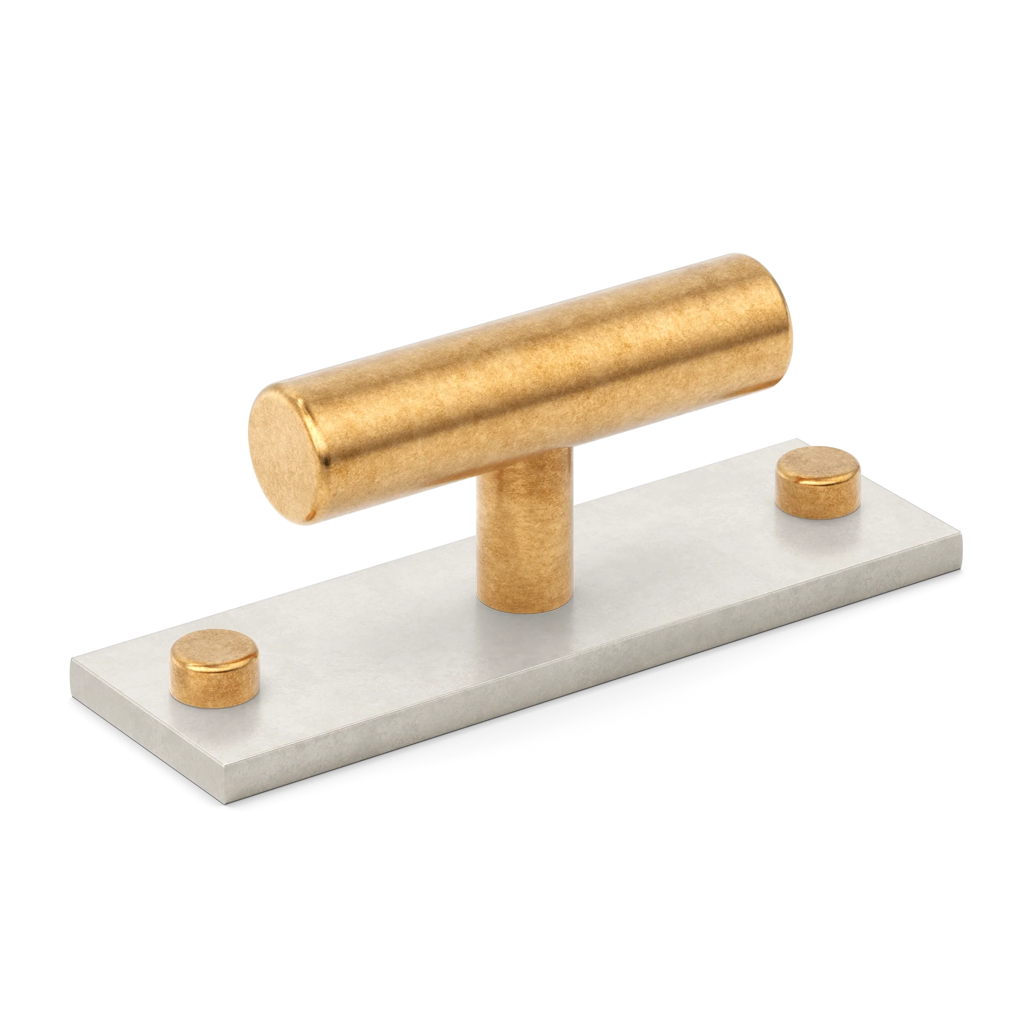 Armac Martin MIX Plain T-bar Handle & Backplate - Mixed Finish in 65mm