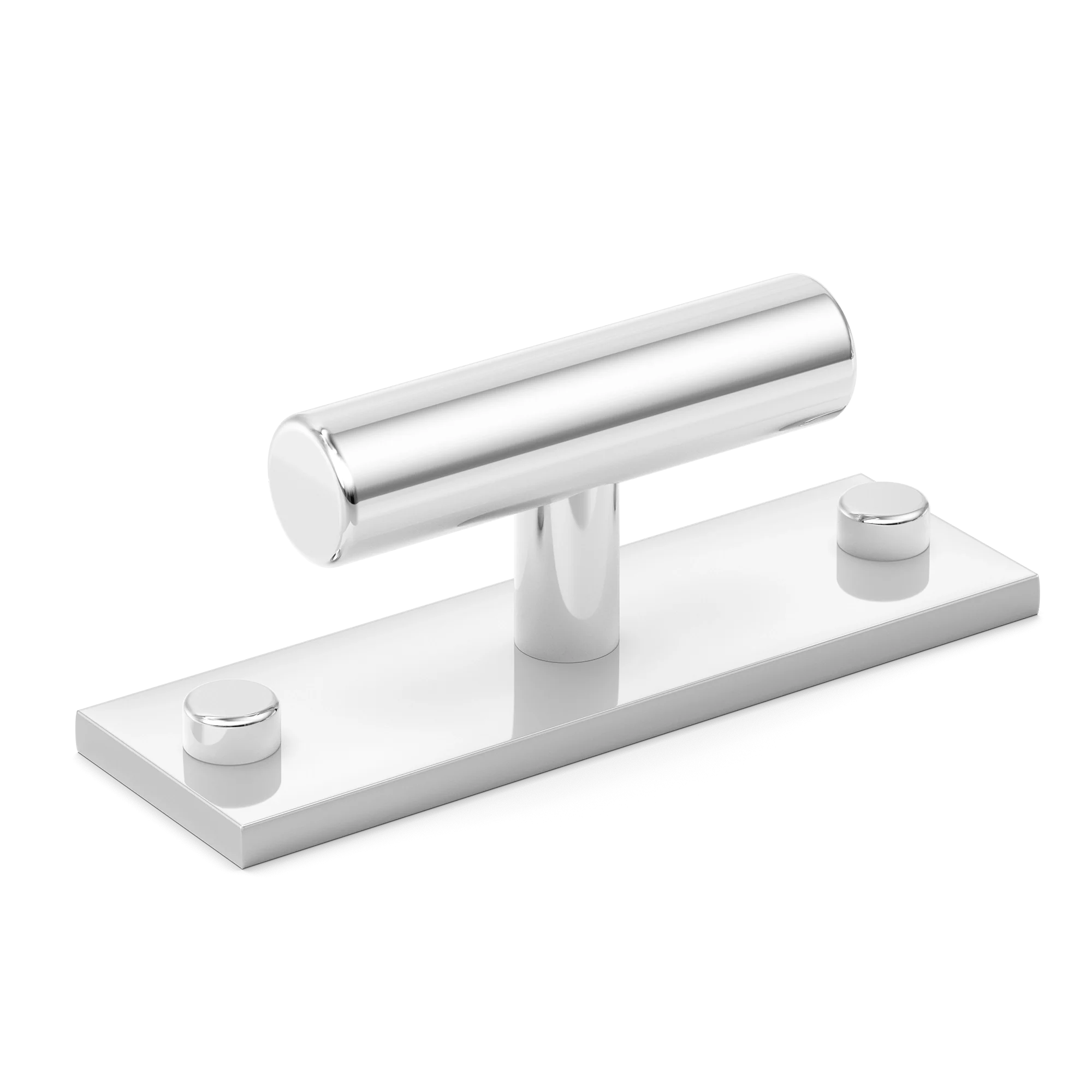Armac Martin MIX Plain T-bar Handle & Backplate in 65mm / Polished Chrome Plate