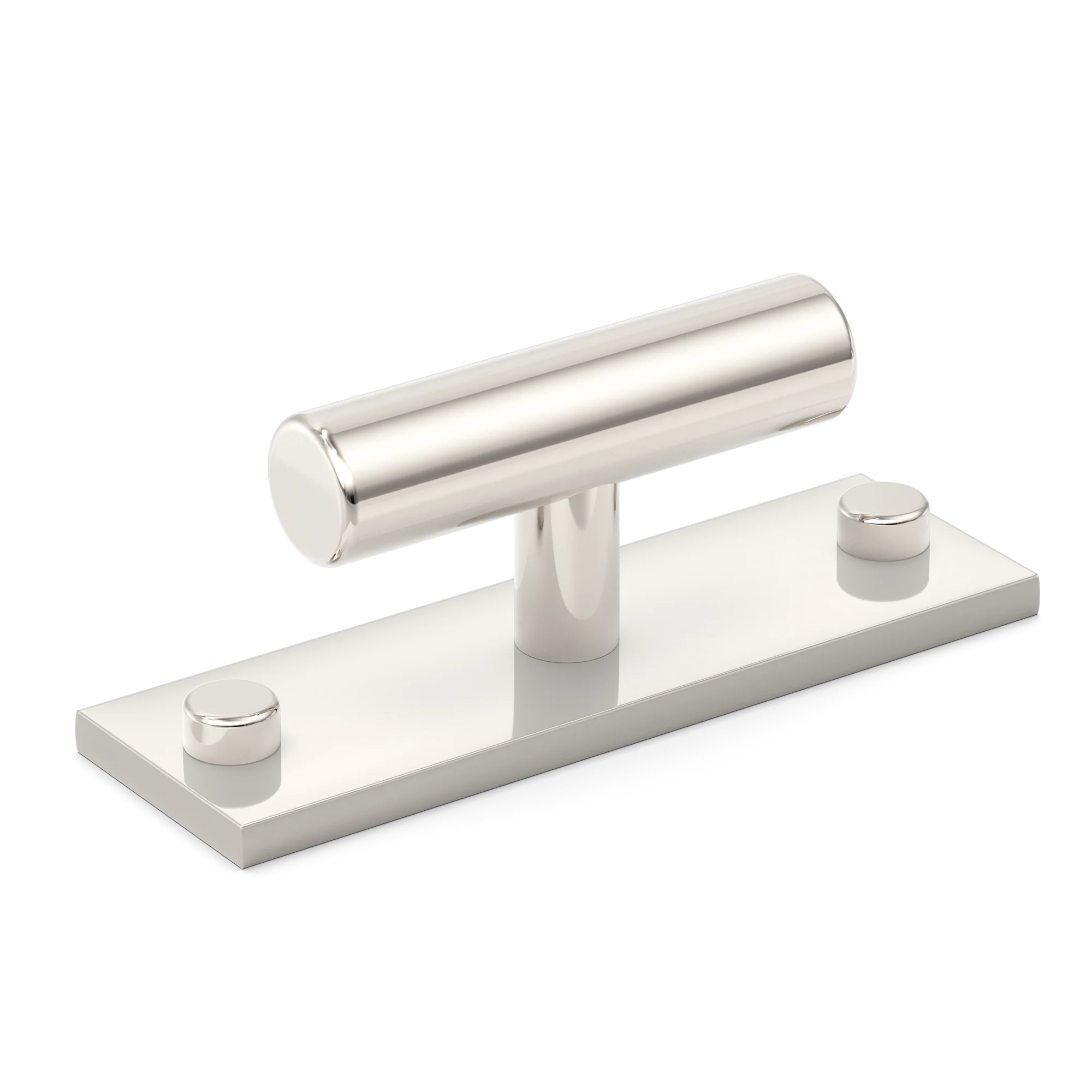 Armac Martin MIX Plain T-bar Handle & Backplate in 65mm / Polished Nickel Plate