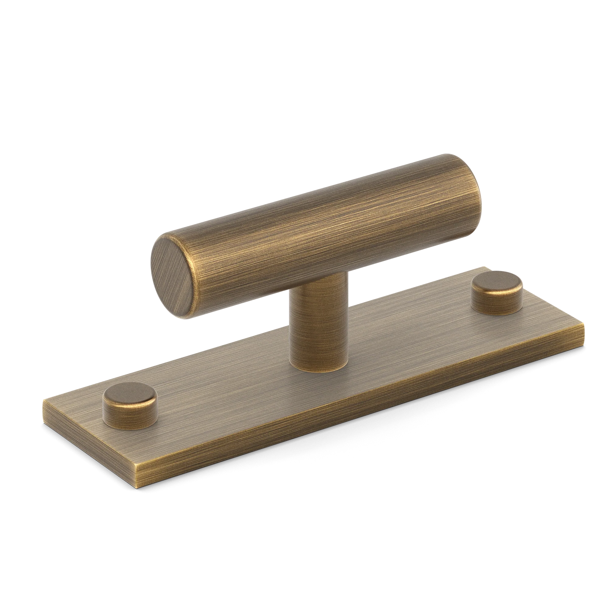 Armac Martin MIX Plain T-bar Handle & Backplate in 65mm / Satin Antique Satin Lacquered