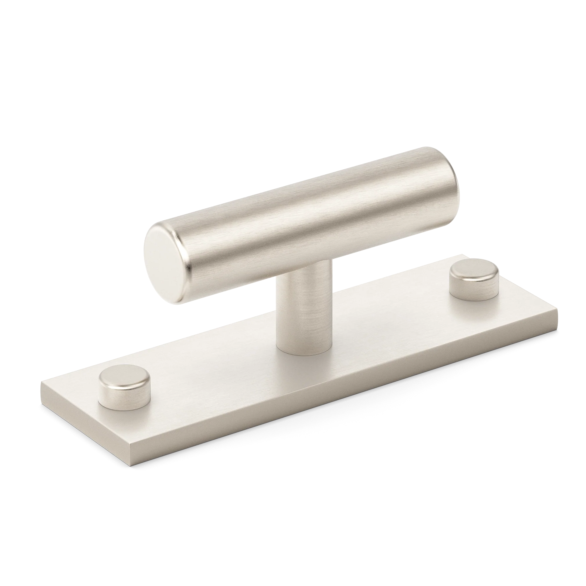 Armac Martin MIX Plain T-bar Handle & Backplate in 65mm / Satin Nickel Plate