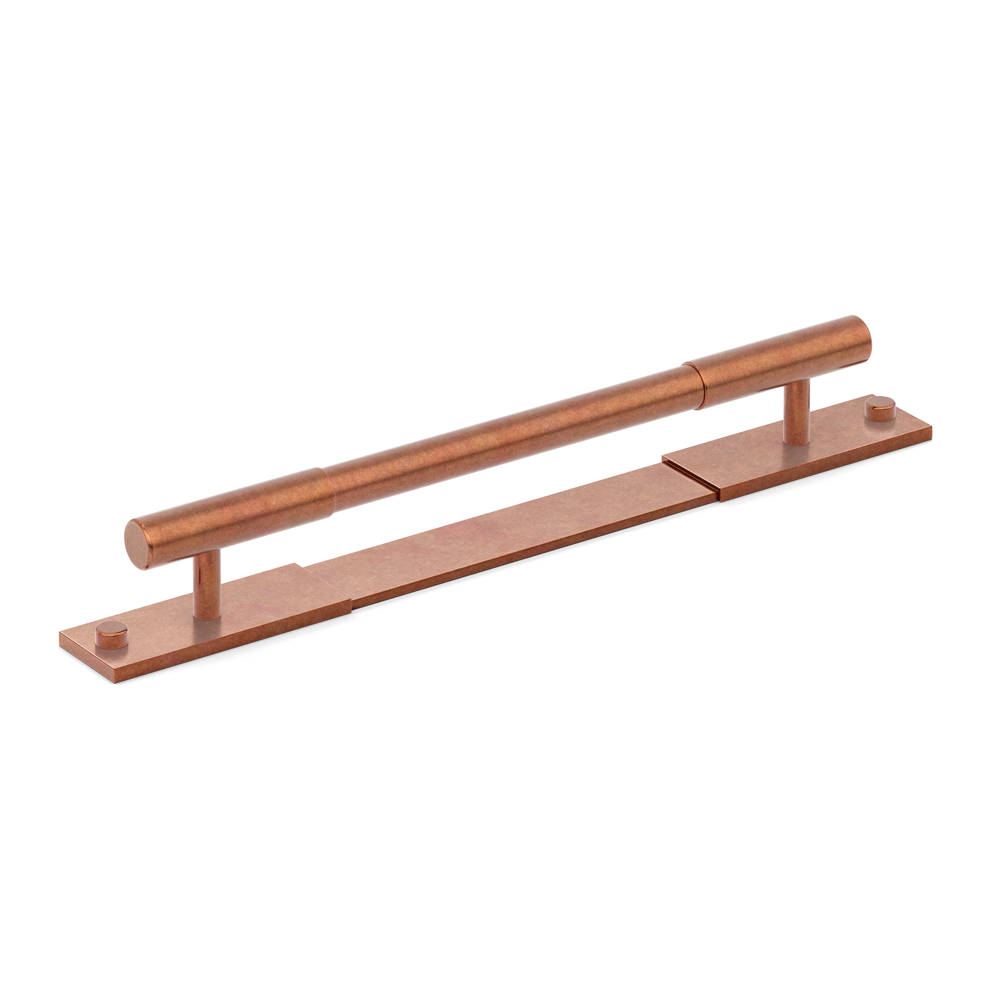 Armac Martin MIX Plain Cabinet Handle & Backplate in 128mm / Aged Copper