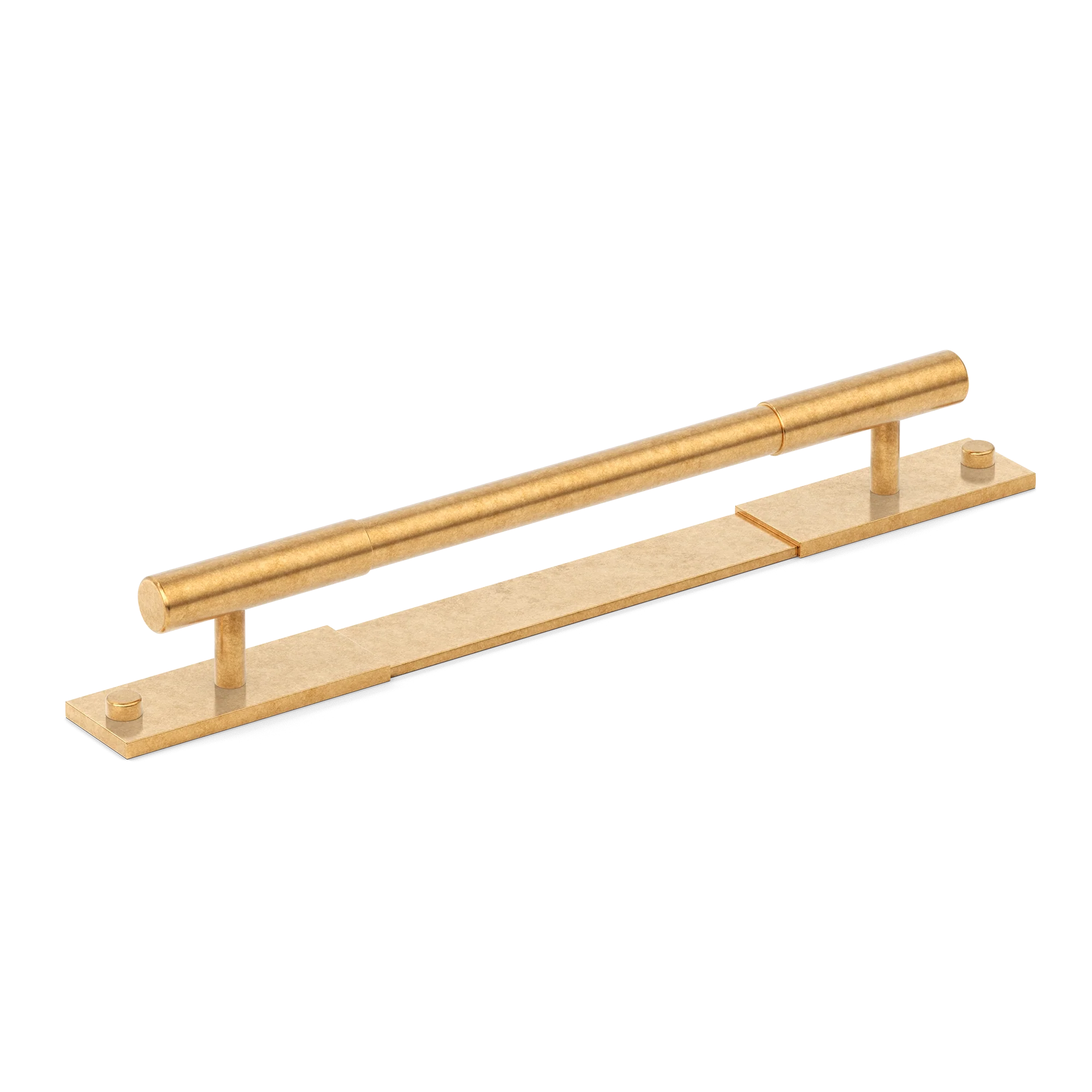 Armac Martin MIX Plain Cabinet Handle & Backplate in 128mm / Burnished Brass