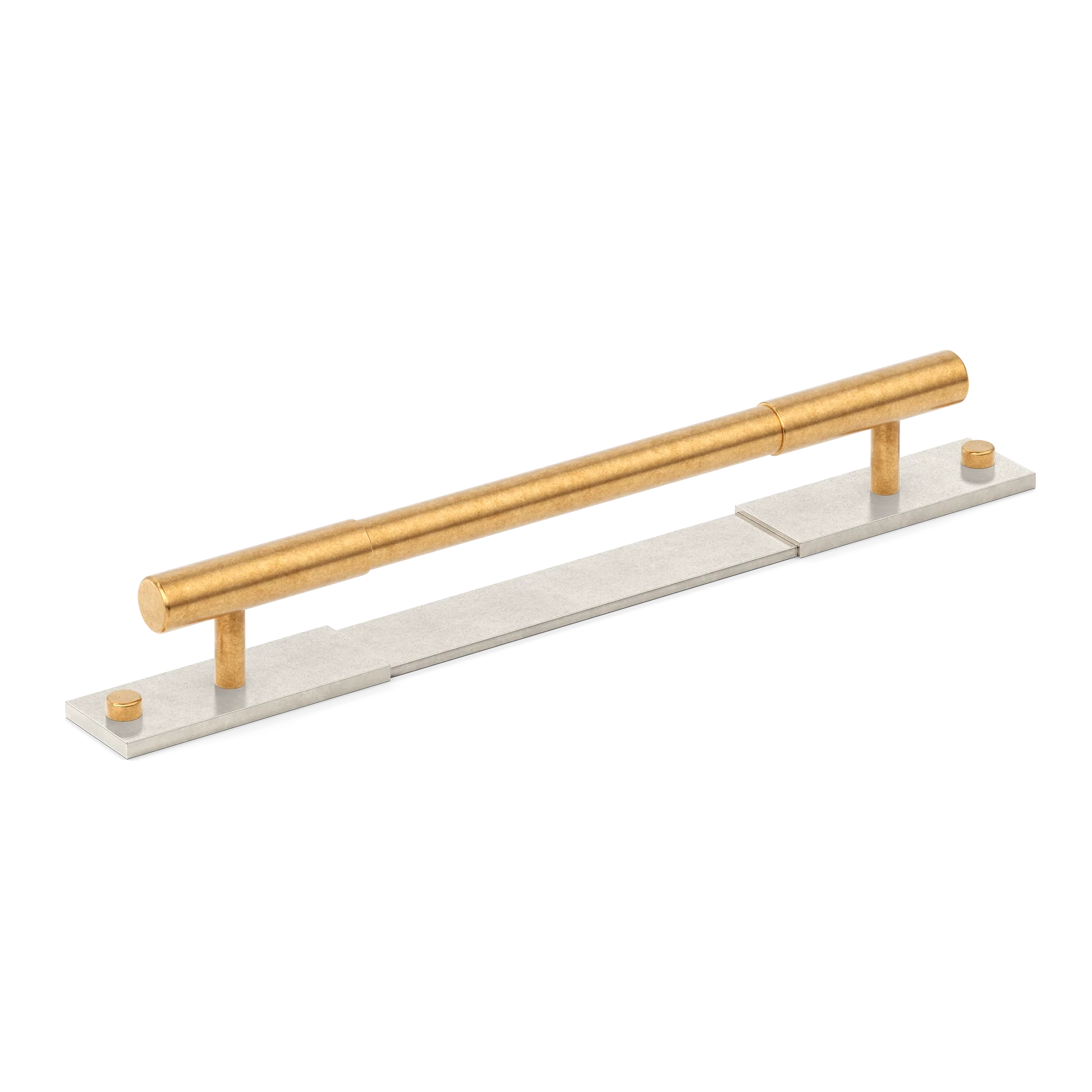 Armac Martin MIX Plain Cabinet Handle & Backplate - Mixed Finish in 128mm