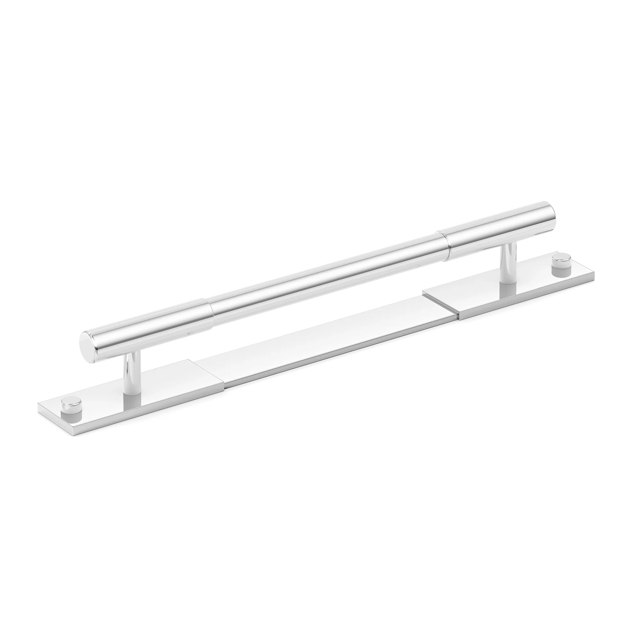 Armac Martin MIX Plain Cabinet Handle & Backplate in 128mm / Polished Chrome Plate