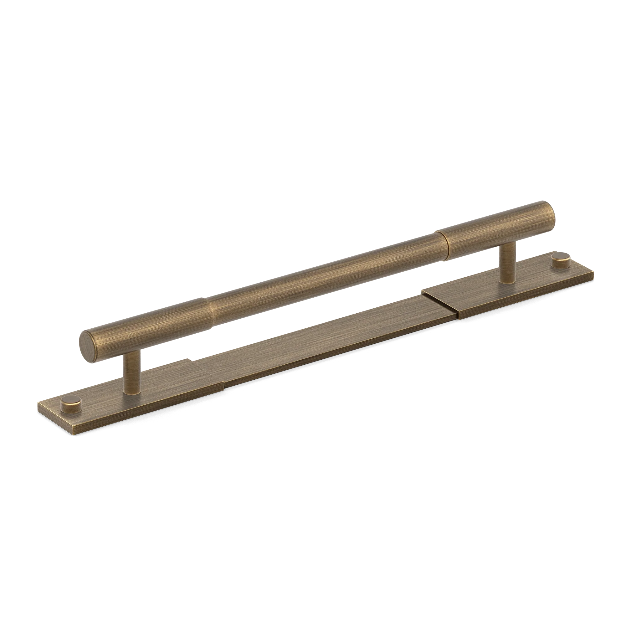 Armac Martin MIX Plain Cabinet Handle & Backplate in 128mm / Satin Antique Satin Lacquered