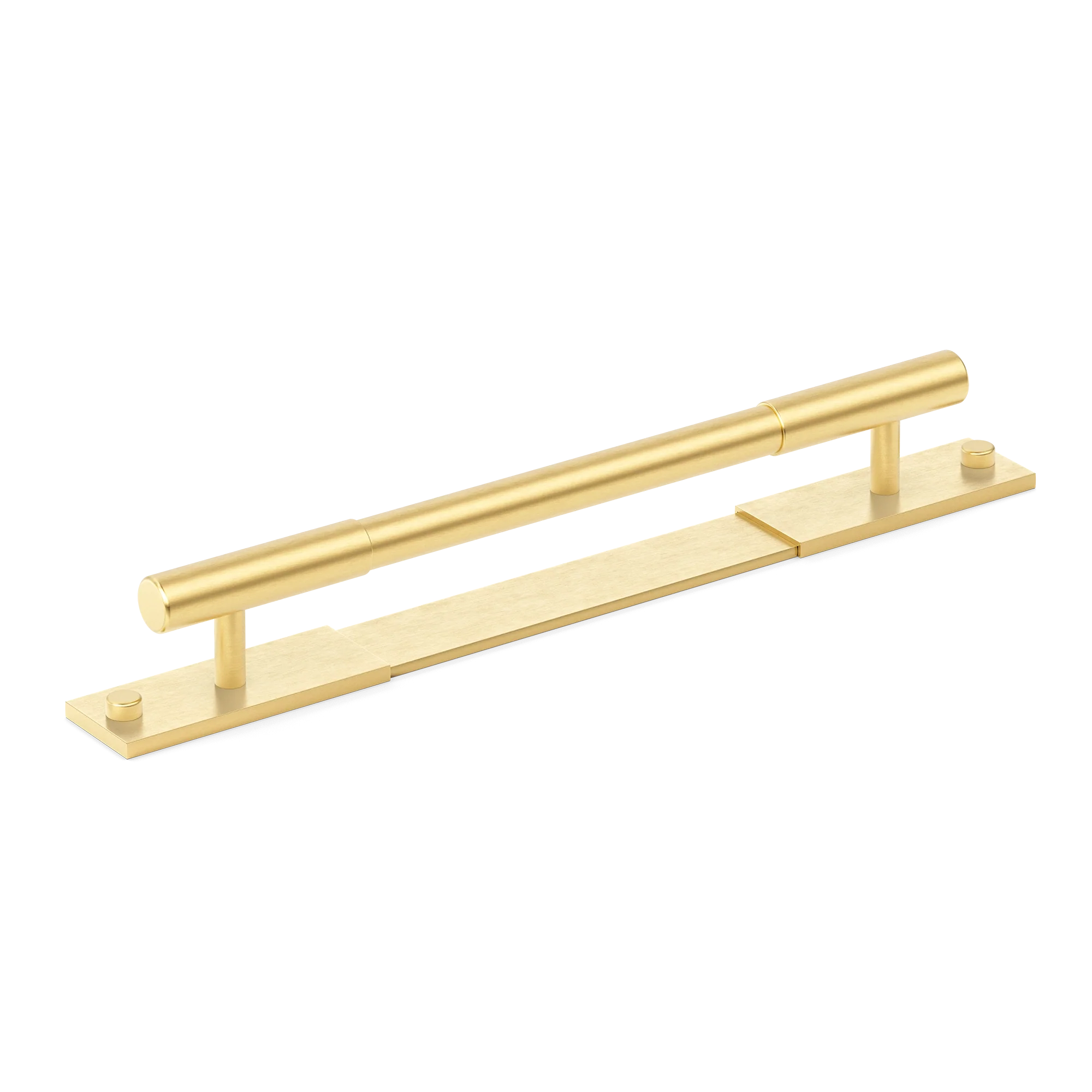 Armac Martin MIX Plain Cabinet Handle & Backplate in 128mm / Satin Brass Lacquered