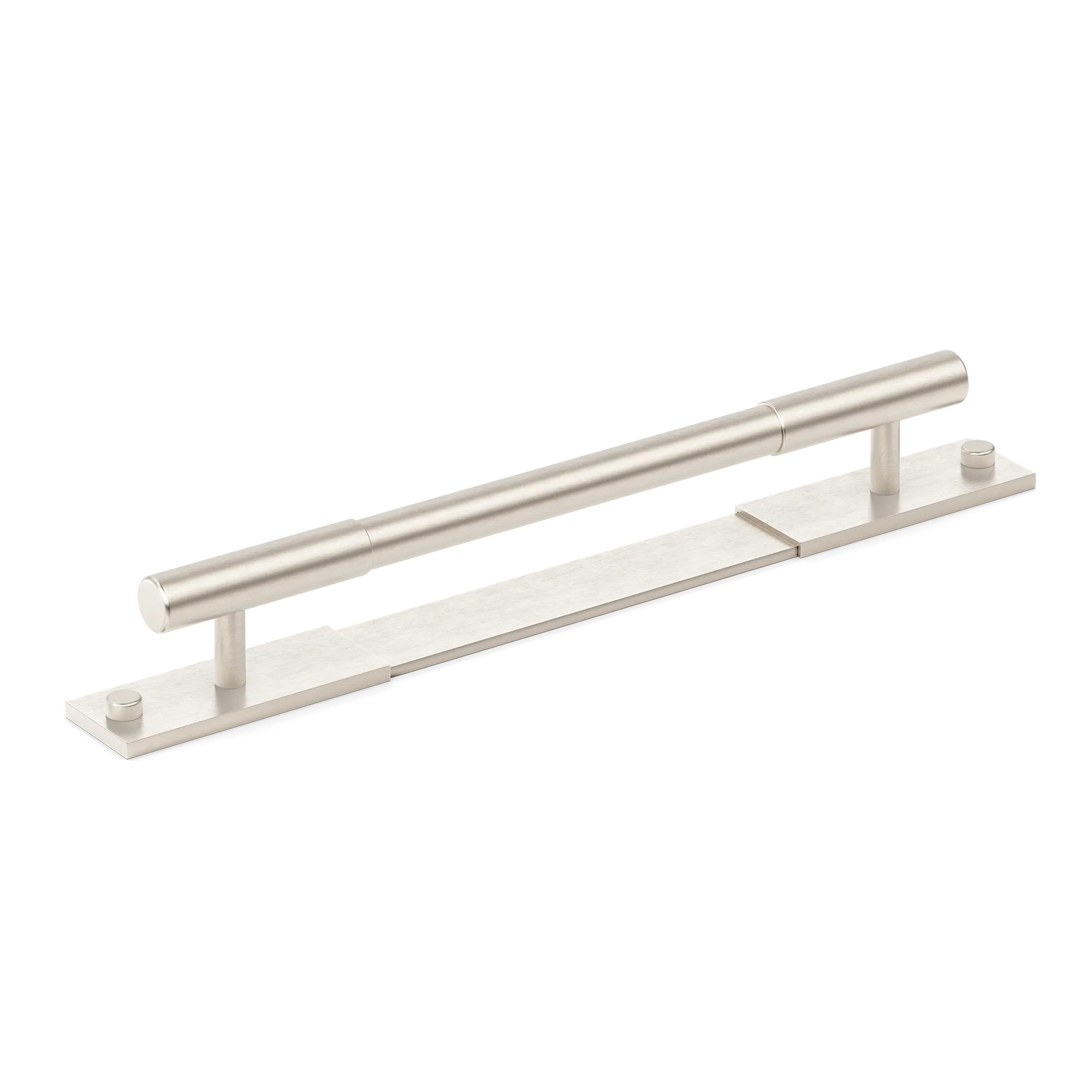 Armac Martin MIX Plain Cabinet Handle & Backplate in 128mm / Satin Nickel Plate