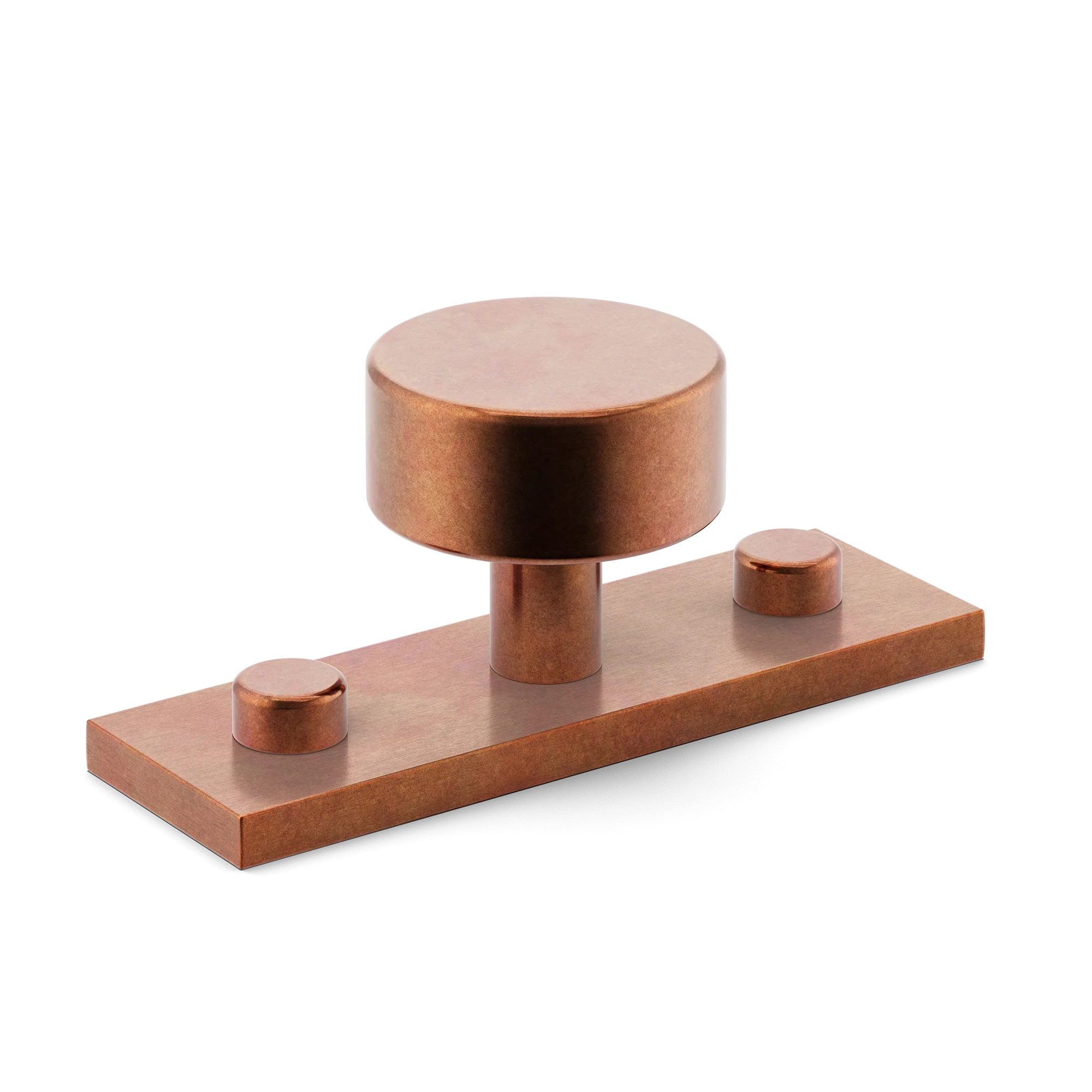 Armac Martin MIX Plain Cabinet Knob & Backplate in 54mm / Aged Copper