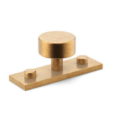 Armac Martin MIX Plain Cabinet Knob & Backplate in 54mm / Burnished Brass