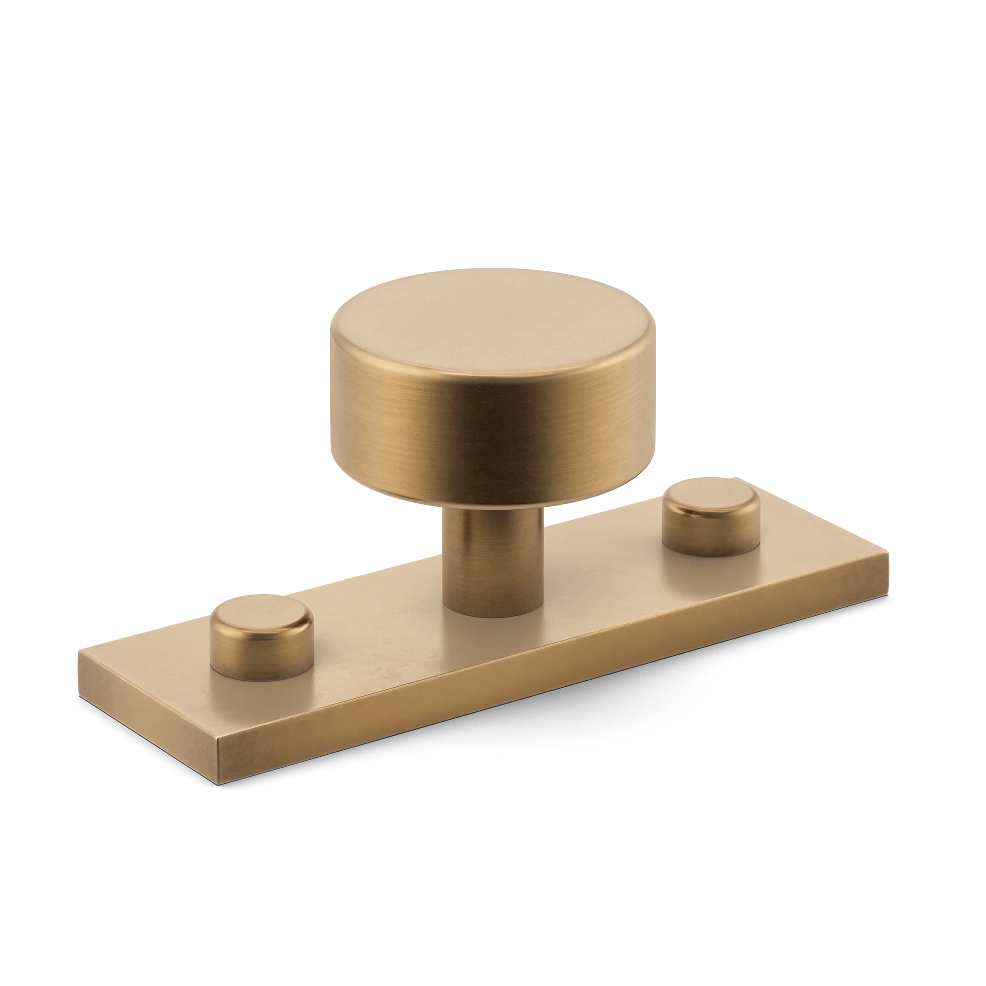 Armac Martin MIX Plain Cabinet Knob & Backplate in 54mm / Fine English Antique