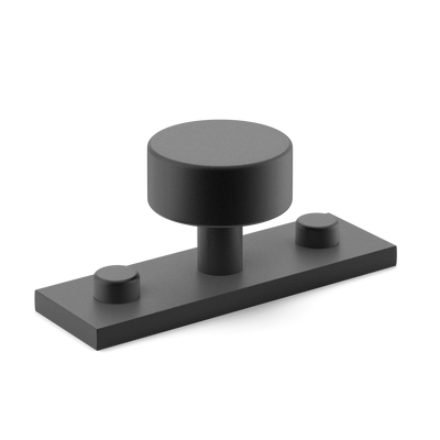 Armac Martin MIX Plain Cabinet Knob & Backplate in 54mm / Matt Black Lacquered