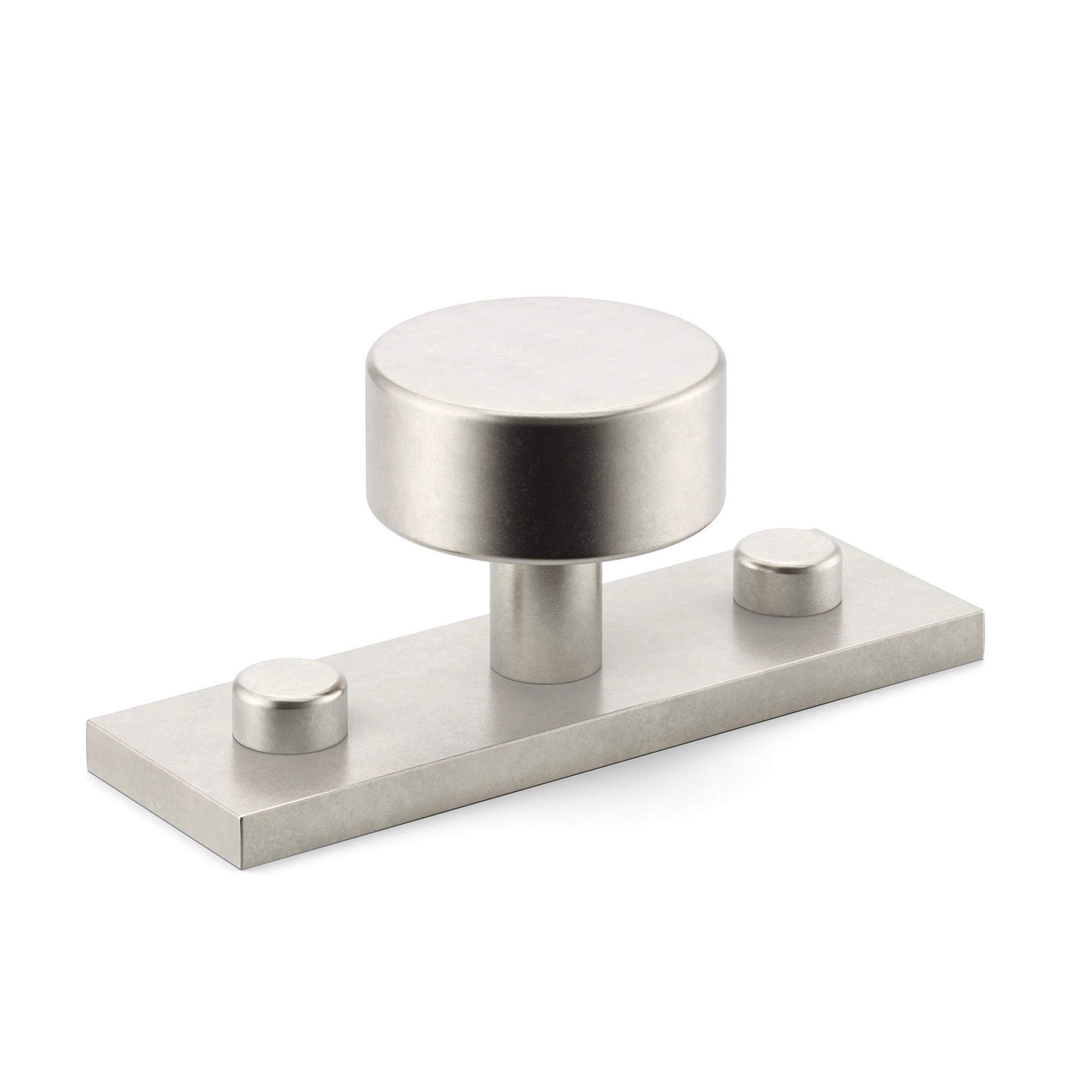 Armac Martin MIX Plain Cabinet Knob & Backplate in 54mm / Barrelled Nickel Plate