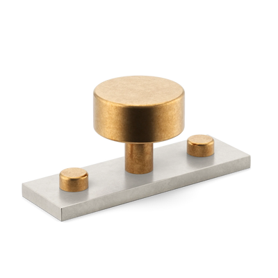 Armac Martin MIX Plain Cabinet Knob & Backplate - Mixed Finish in 54mm
