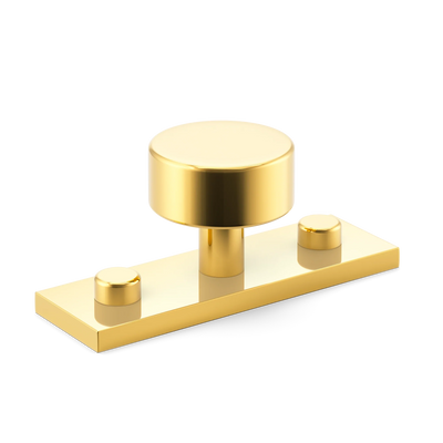 Armac Martin MIX Plain Cabinet Knob & Backplate in 54mm / Polished Brass Lacquered
