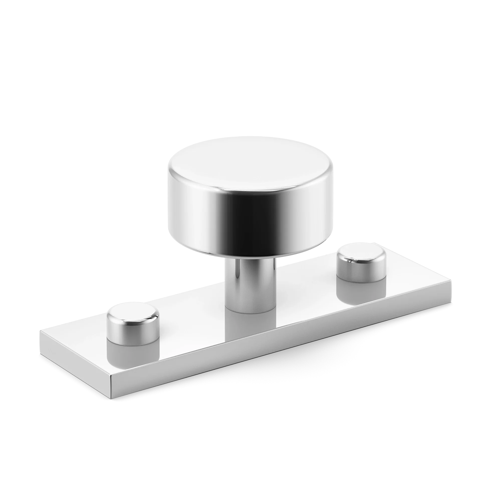 Armac Martin MIX Plain Cabinet Knob & Backplate in 54mm / Polished Chrome Plate