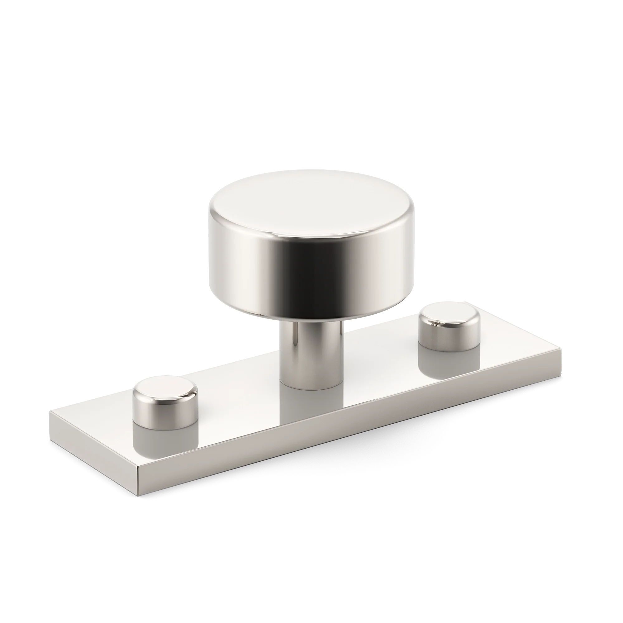 Armac Martin MIX Plain Cabinet Knob & Backplate in 54mm / Polished Nickel Plate