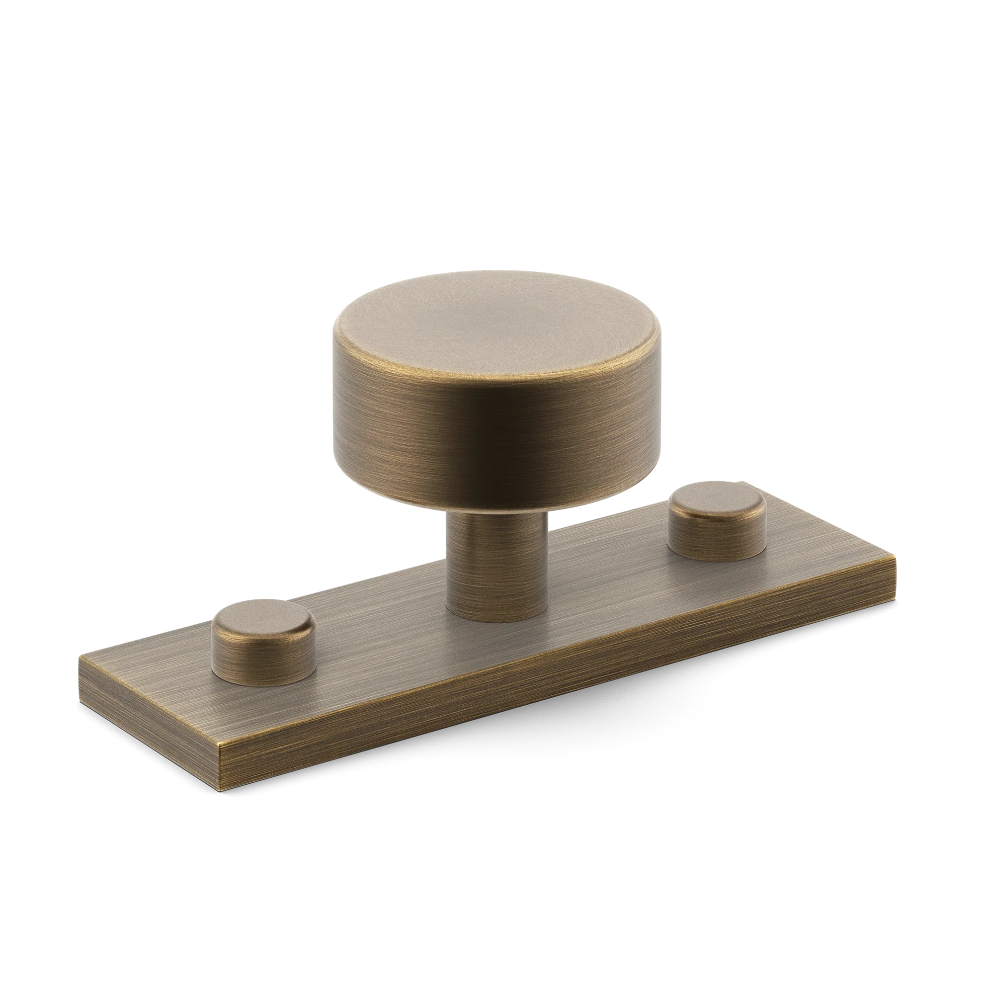 Armac Martin MIX Plain Cabinet Knob & Backplate in 54mm / Satin Antique Satin Lacquered