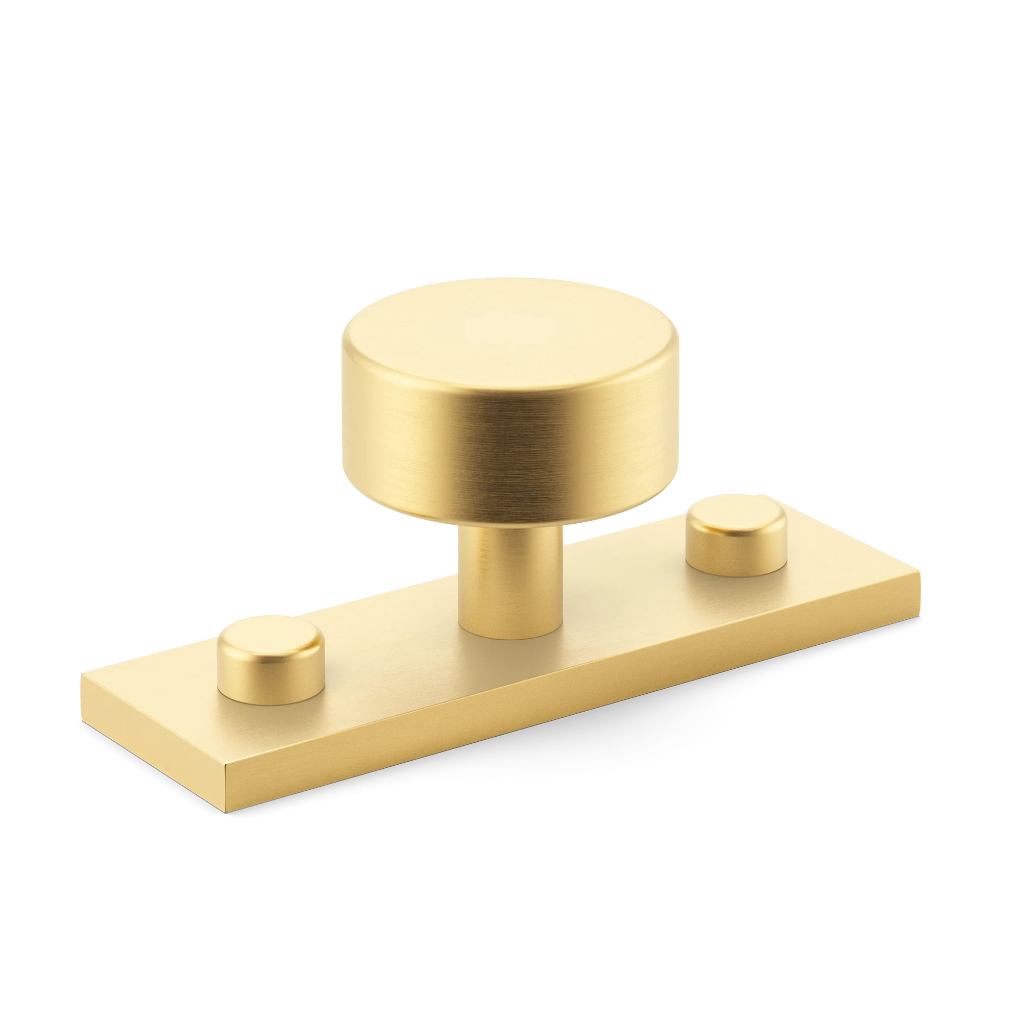 Armac Martin MIX Plain Cabinet Knob & Backplate in 54mm / Satin Brass Satin Lacquered