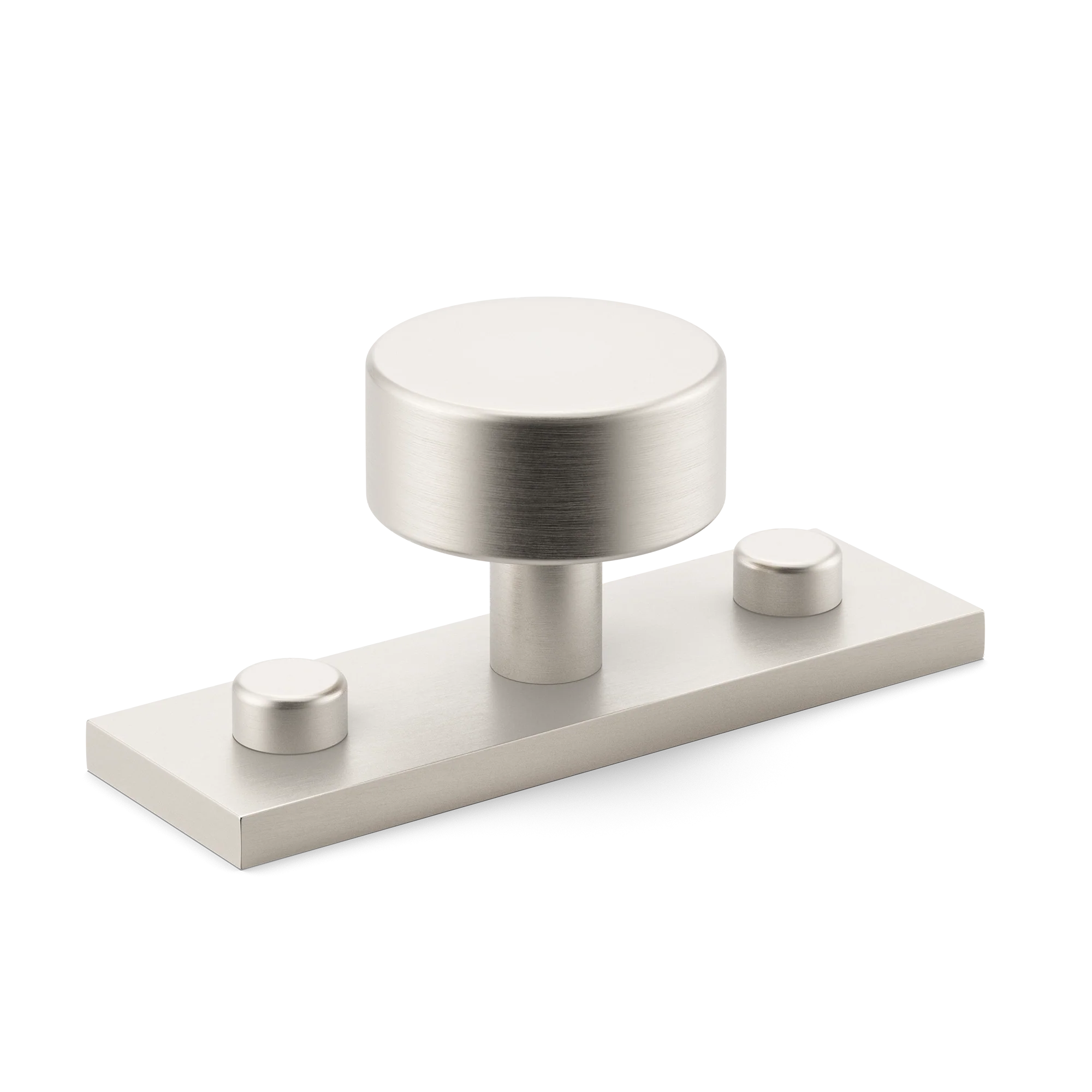 Armac Martin MIX Plain Cabinet Knob & Backplate in 54mm / Satin Nickel Plate