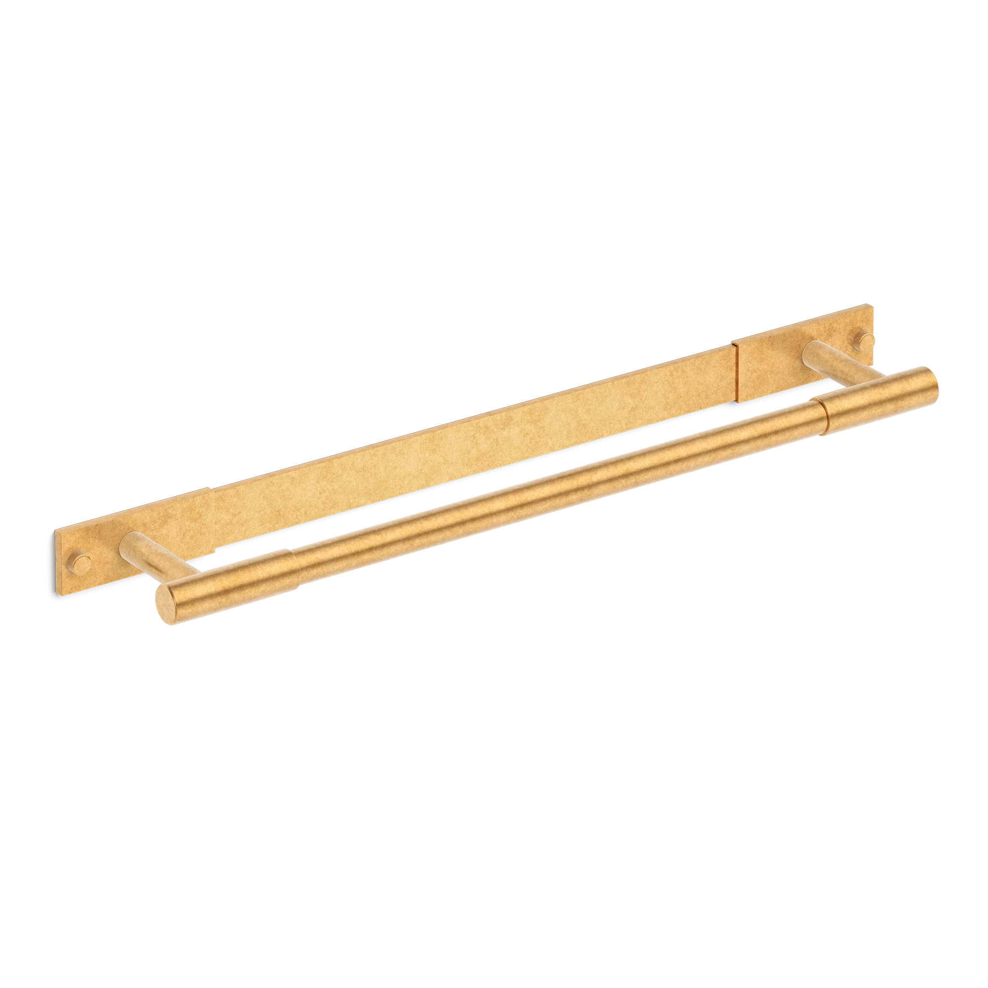 Armac Martin MIX Plain Bath Towel Rail & Backplate in 450mm / Burnished Brass