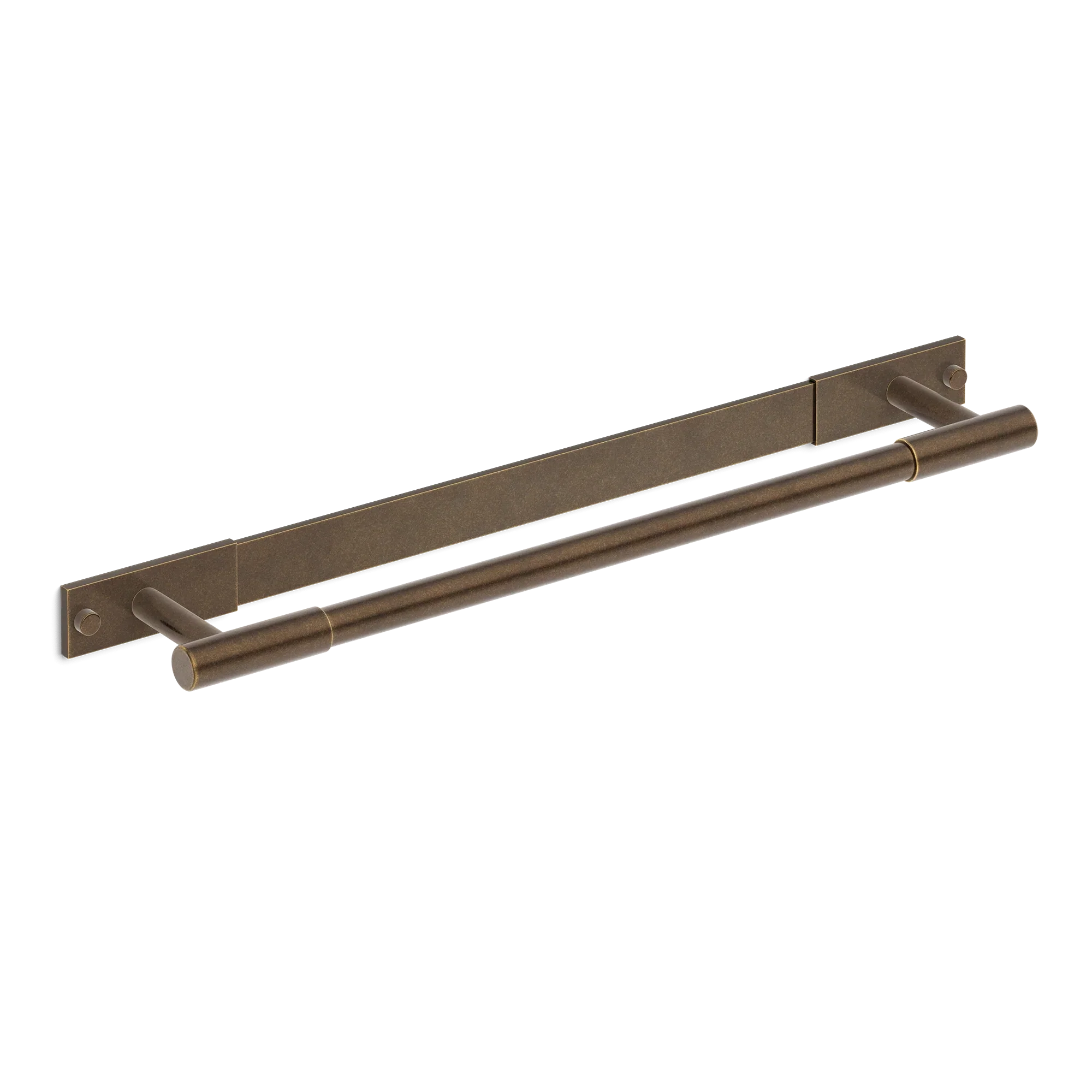 Armac Martin MIX Plain Bath Towel Rail & Backplate in 450mm / Dark Aged Brass