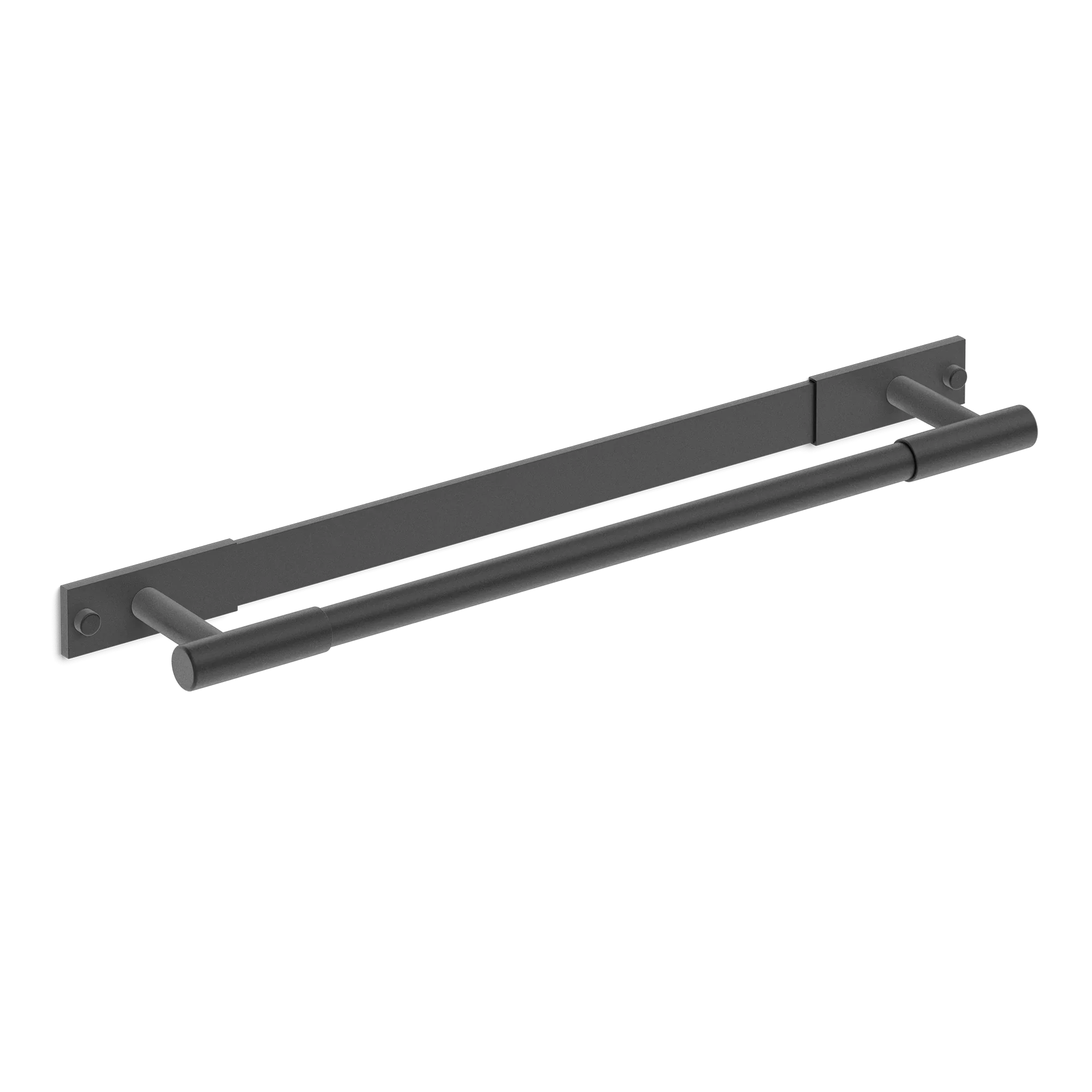 Armac Martin MIX Plain Bath Towel Rail & Backplate in 450mm / Matt Black Lacquered