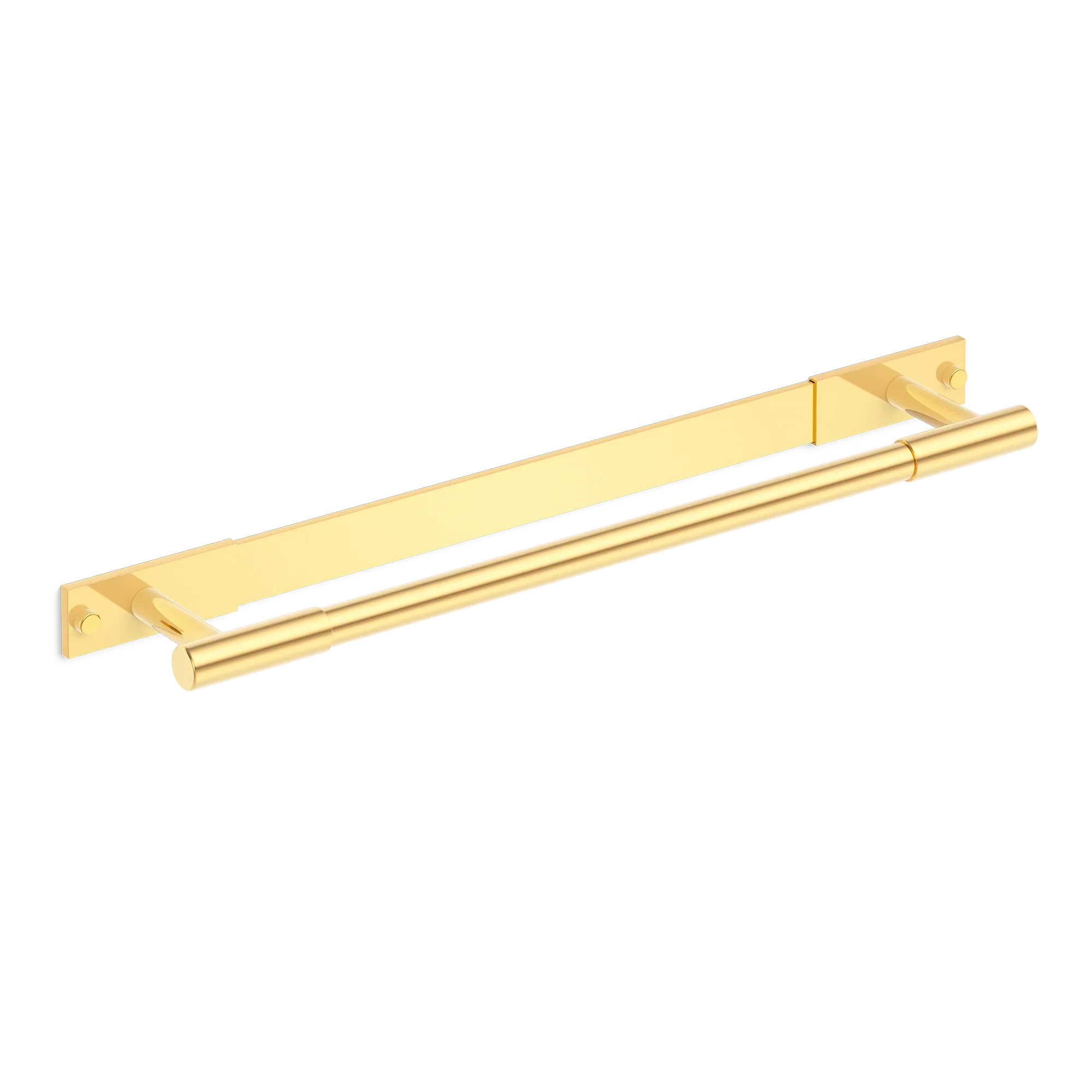 Armac Martin MIX Plain Bath Towel Rail & Backplate in 450mm / Polished Brass Lacquered