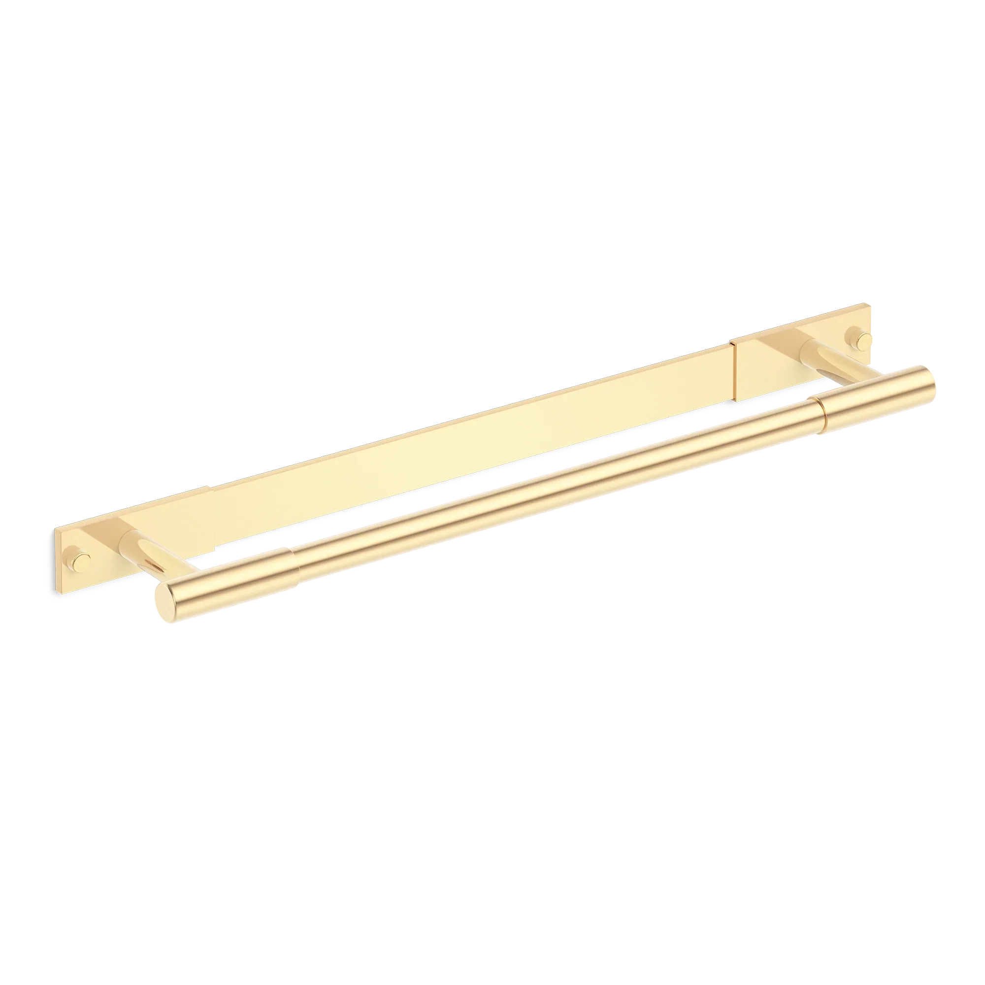 Armac Martin MIX Plain Bath Towel Rail & Backplate in 450mm / Polished Brass Unlacquered