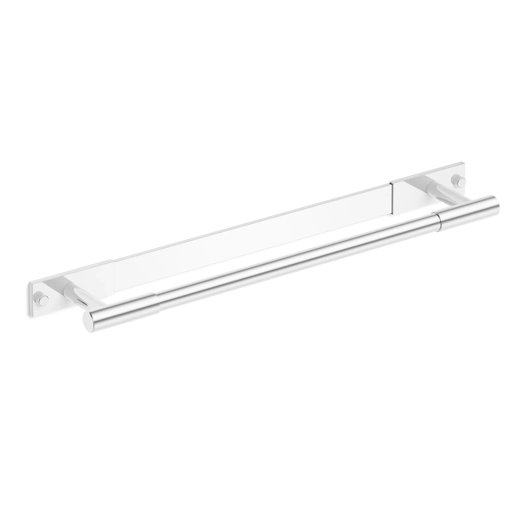 Armac Martin MIX Plain Bath Towel Rail & Backplate in 450mm / Polished Chrome Plate