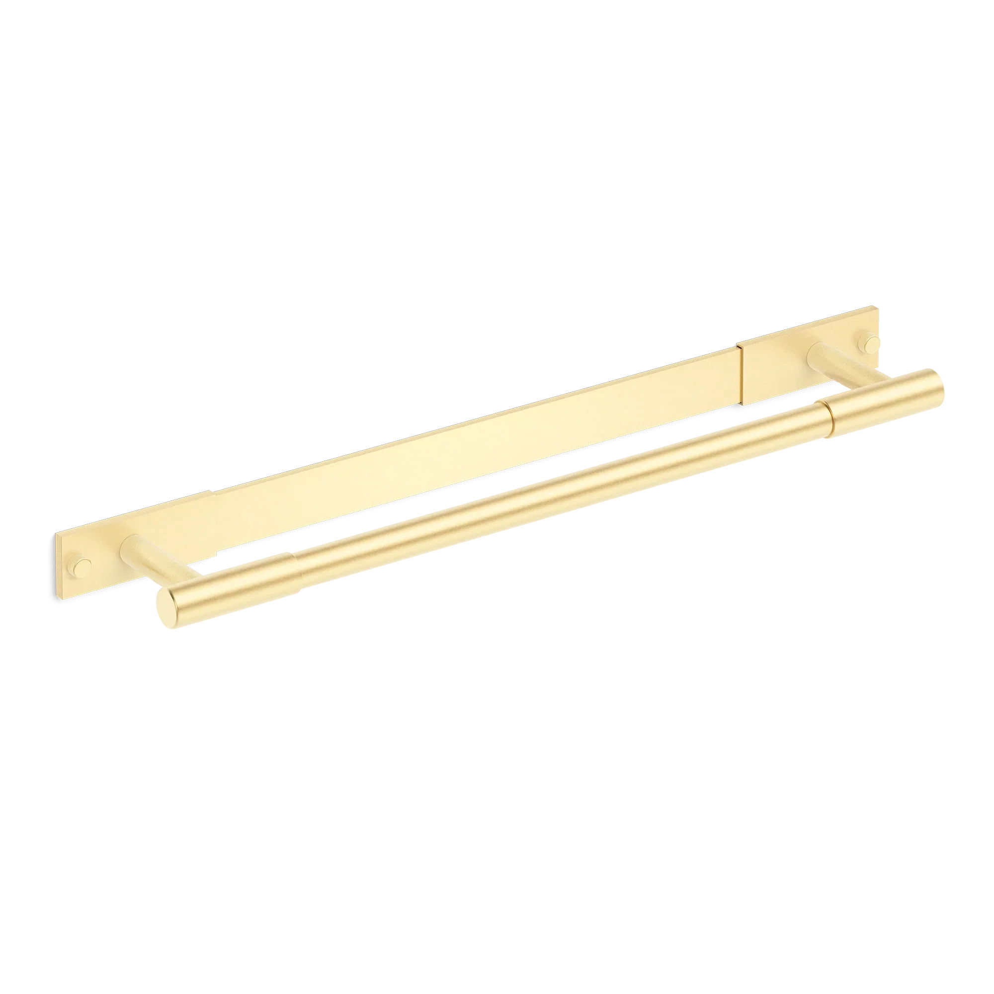 Armac Martin MIX Plain Bath Towel Rail & Backplate in 450mm / Satin Brass Unlacquered