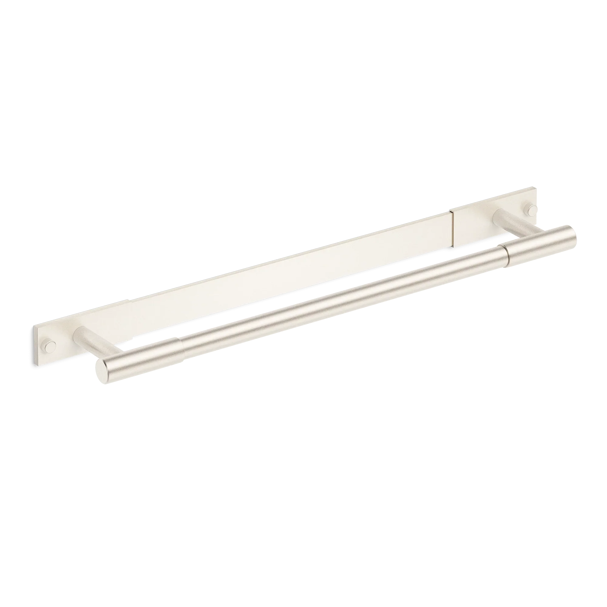 Armac Martin MIX Plain Bath Towel Rail & Backplate in 450mm / Satin Nickel Plate