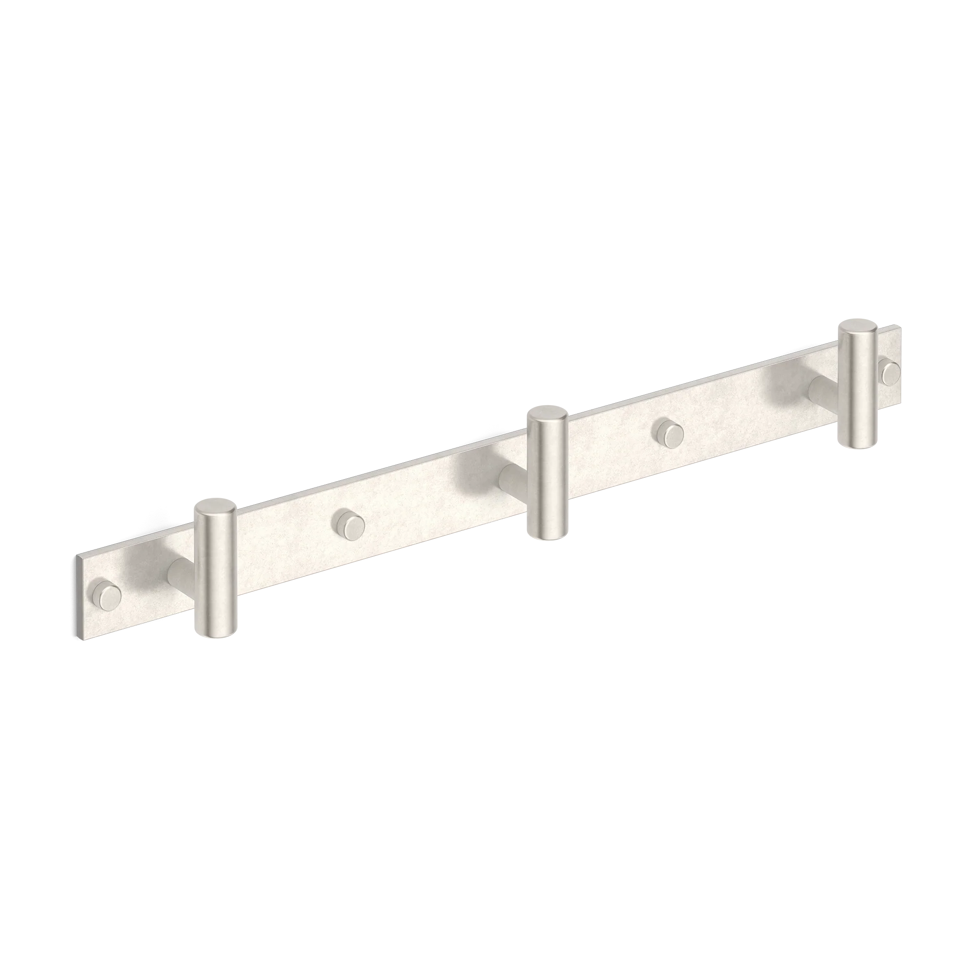 Armac Martin MIX Plain Wall Hook Rack in 384mm (3 hooks) / Barrelled Nickel Plate