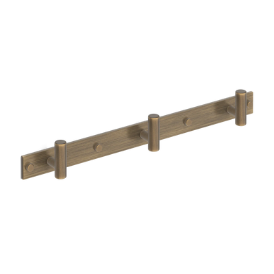 Armac Martin MIX Plain Wall Hook Rack in 384mm (3 hooks) / Satin Antique Satin Lacquered