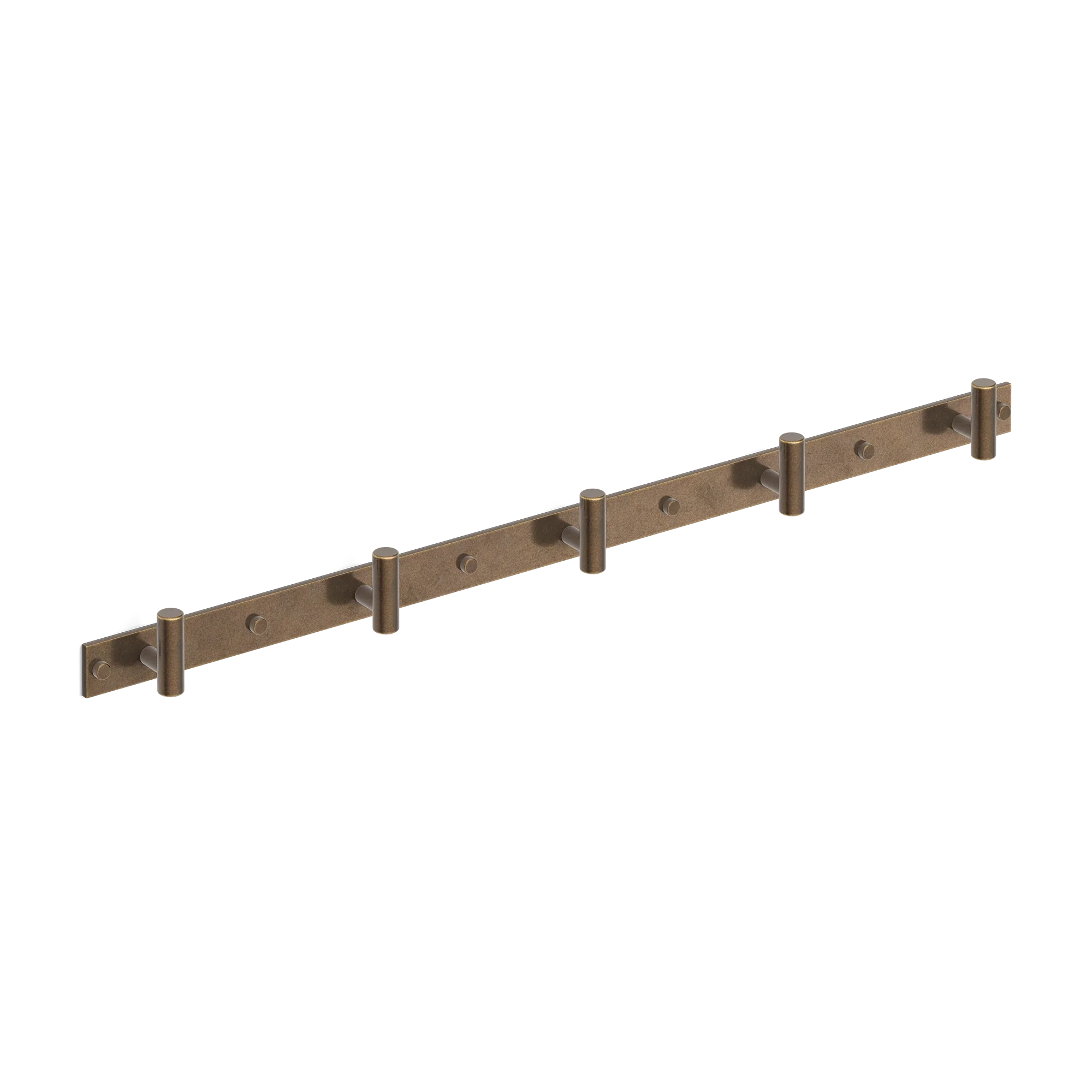 Armac Martin MIX Plain Wall Hook Rack in 684mm (5 hooks) / Dark Aged Brass