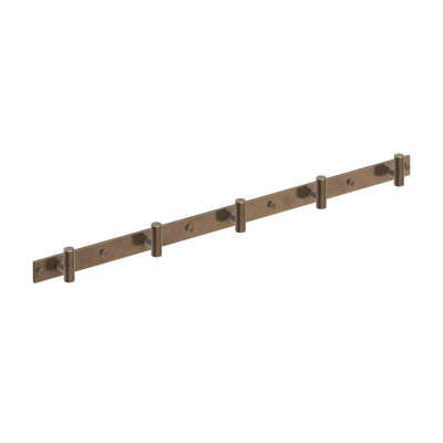 Armac Martin MIX Plain Wall Hook Rack in 684mm (5 hooks) / Dark Aged Brass