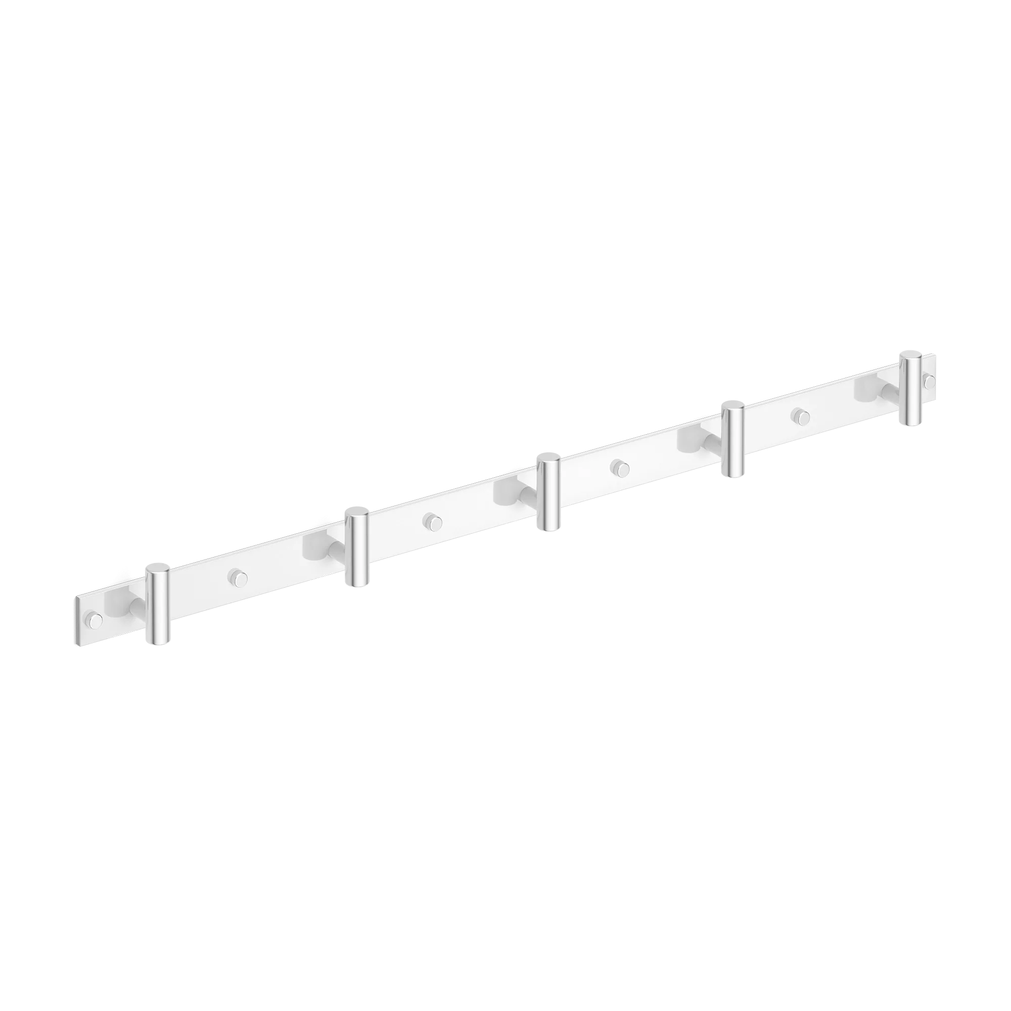 Armac Martin MIX Plain Wall Hook Rack in 684mm (5 hooks) / Polished Chrome Plate