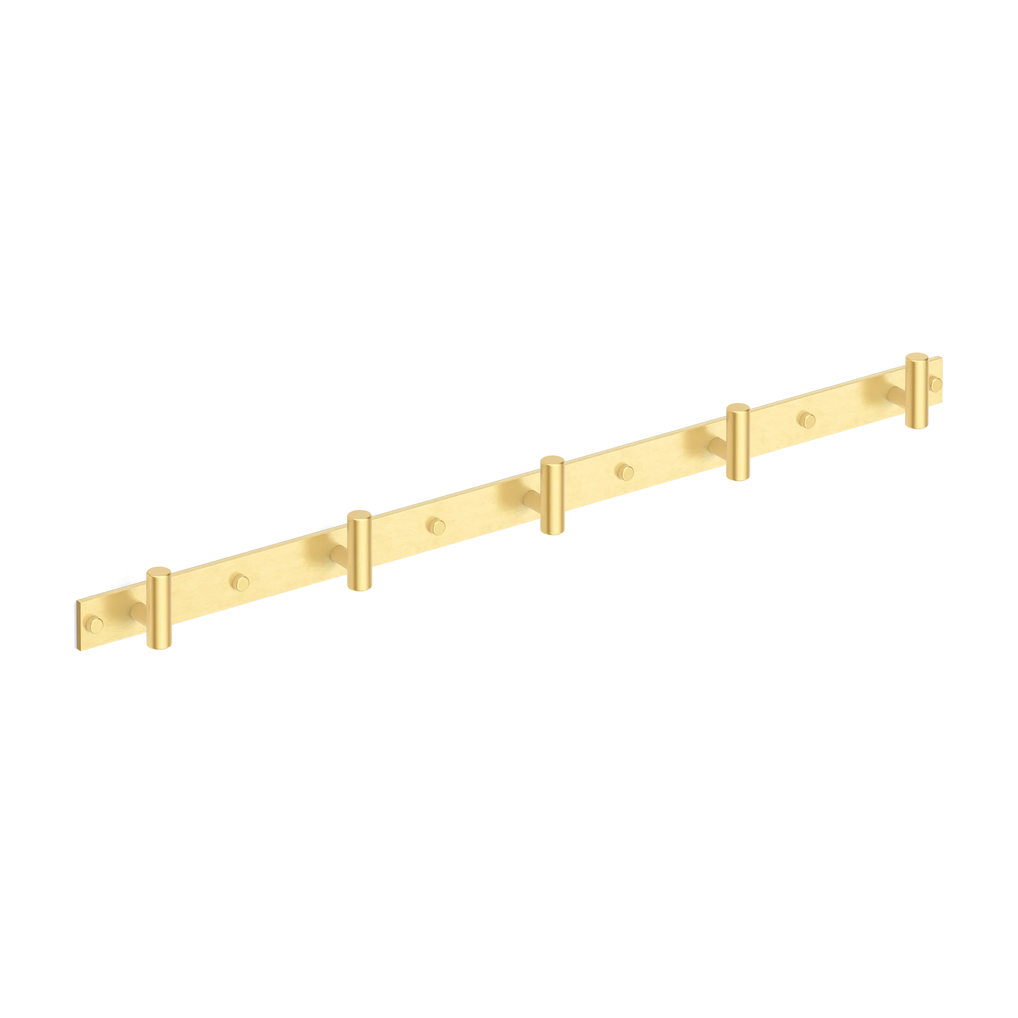 Armac Martin MIX Plain Wall Hook Rack in 684mm (5 hooks) / Satin Brass Lacquered