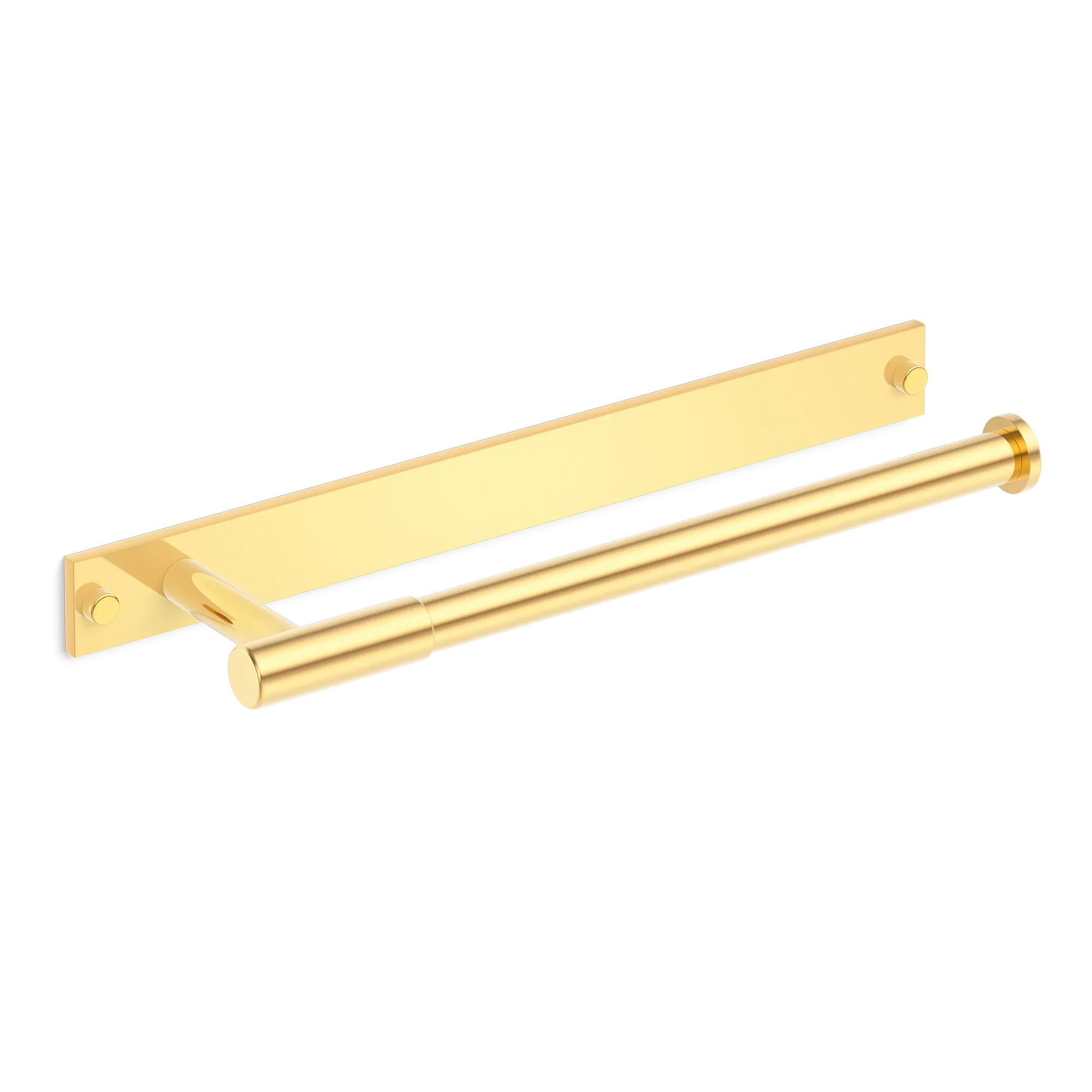 Armac Martin MIX Plain Hand Towel Rail & Backplate in 250mm / Polished Brass Lacquered