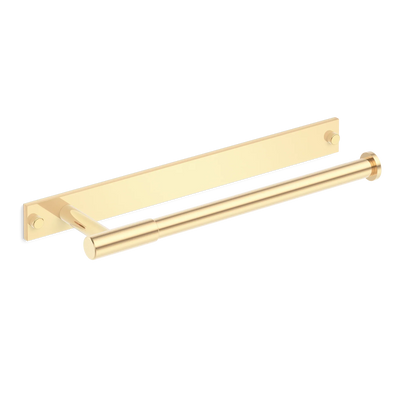 Armac Martin MIX Plain Hand Towel Rail & Backplate in 250mm / Polished Brass Unlacquered