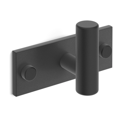 Armac Martin MIX Plain Single Horizontal Wall Hook in 84mm / Matt Black Lacquered