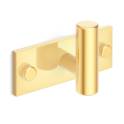 Armac Martin MIX Plain Single Horizontal Wall Hook in 84mm / Polished Brass Lacquered