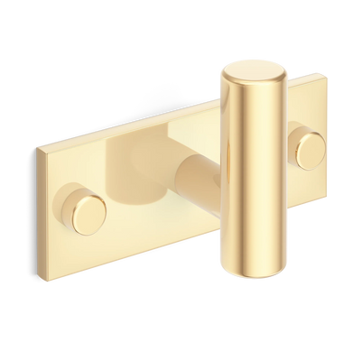 Armac Martin MIX Plain Single Horizontal Wall Hook in 84mm / Polished Brass Unlacquered
