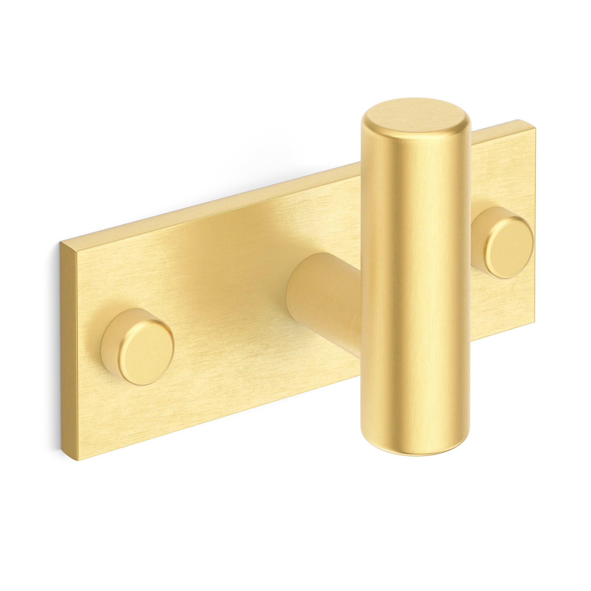 Armac Martin MIX Plain Single Horizontal Wall Hook in 84mm / Satin Brass Lacquered