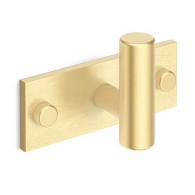 Armac Martin MIX Plain Single Horizontal Wall Hook in 84mm / Satin Brass Unlacquered