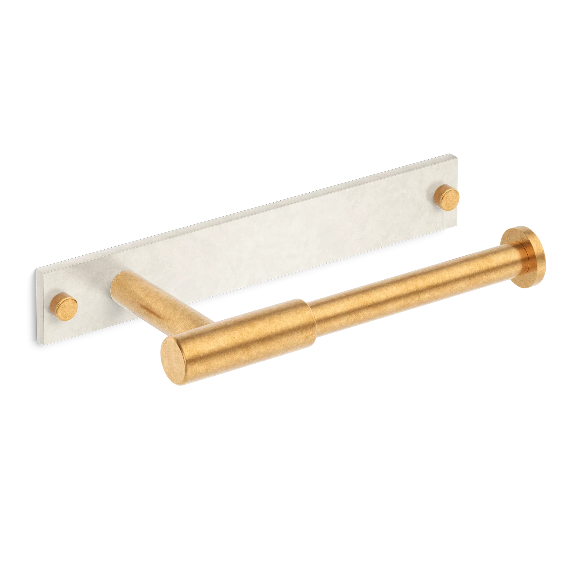 Armac Martin MIX Plain Toilet Roll Holder & Backplate - Mixed Finish in 232mm
