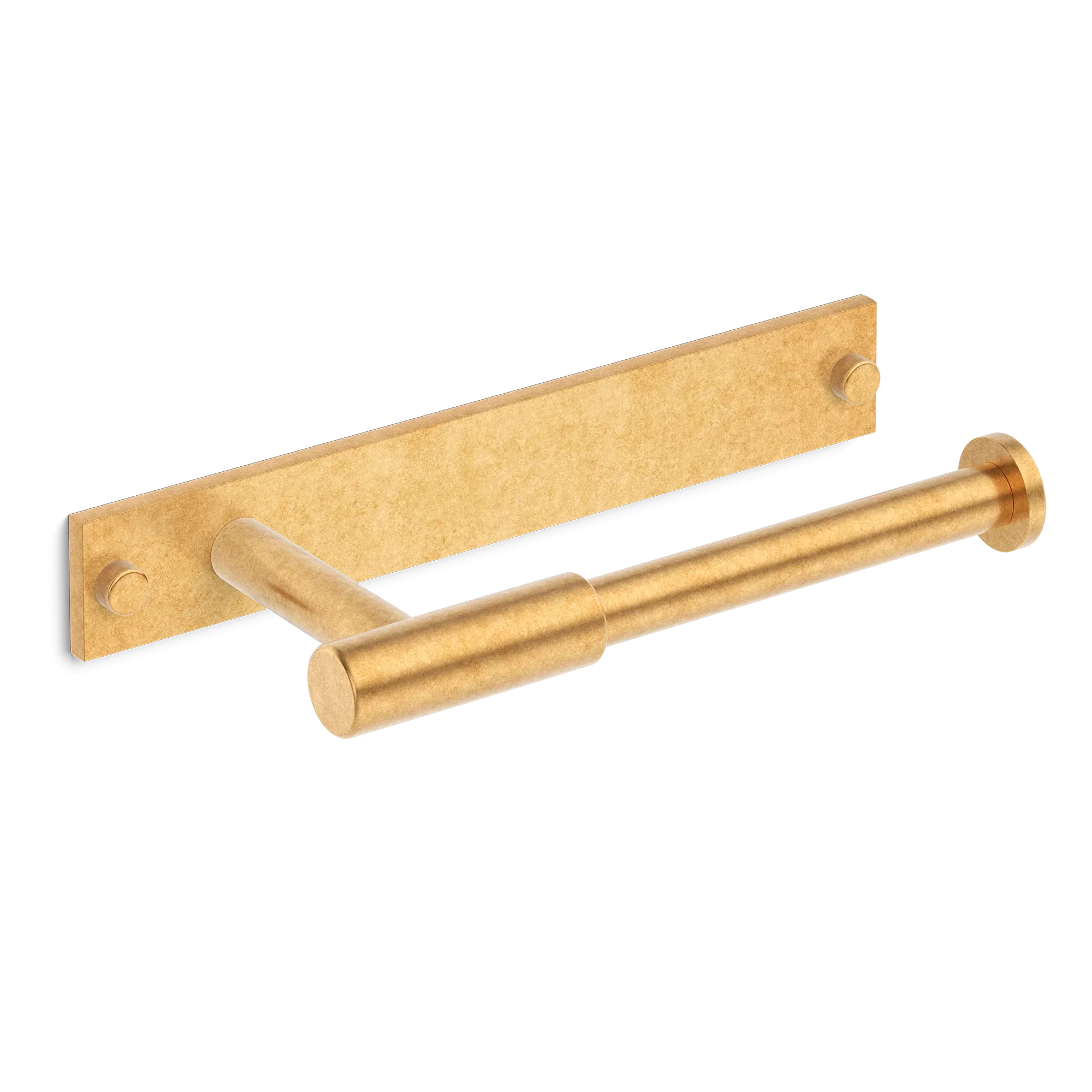 Armac Martin MIX Plain Toilet Roll Holder & Backplate in 232mm / Burnished Brass